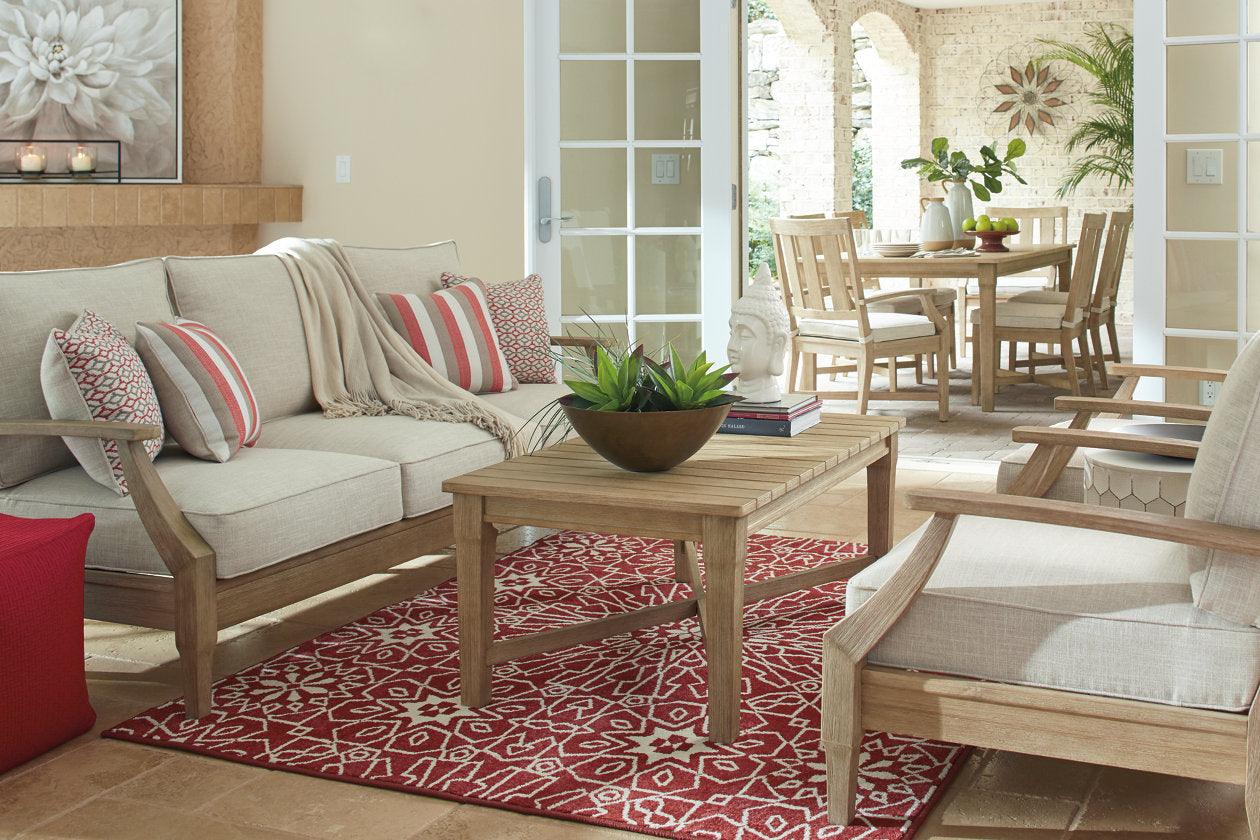 Clare View Beige Sofa with Cushion - Image 6