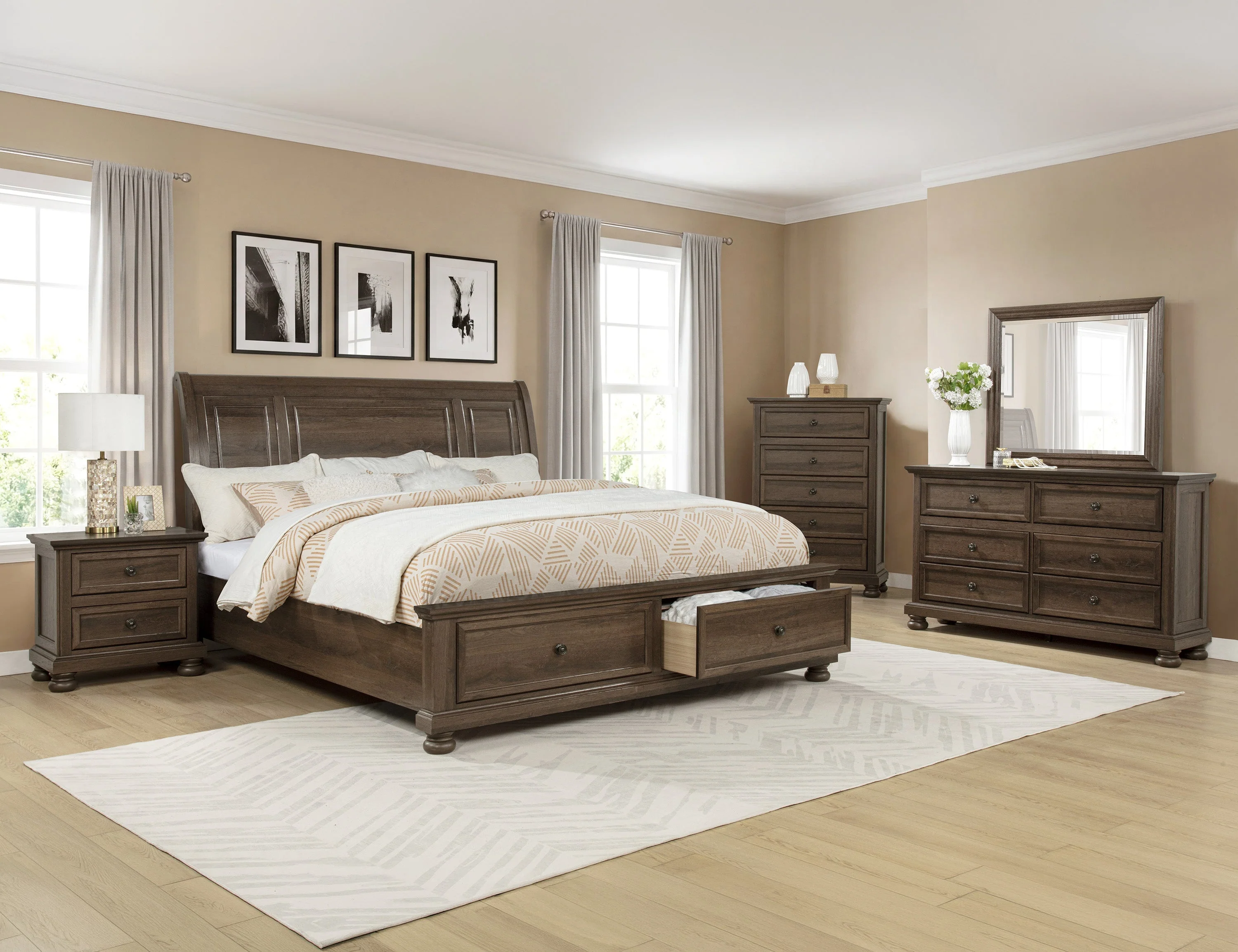 Claribelle Brown Queen Storage Sleigh Bed - Image 5