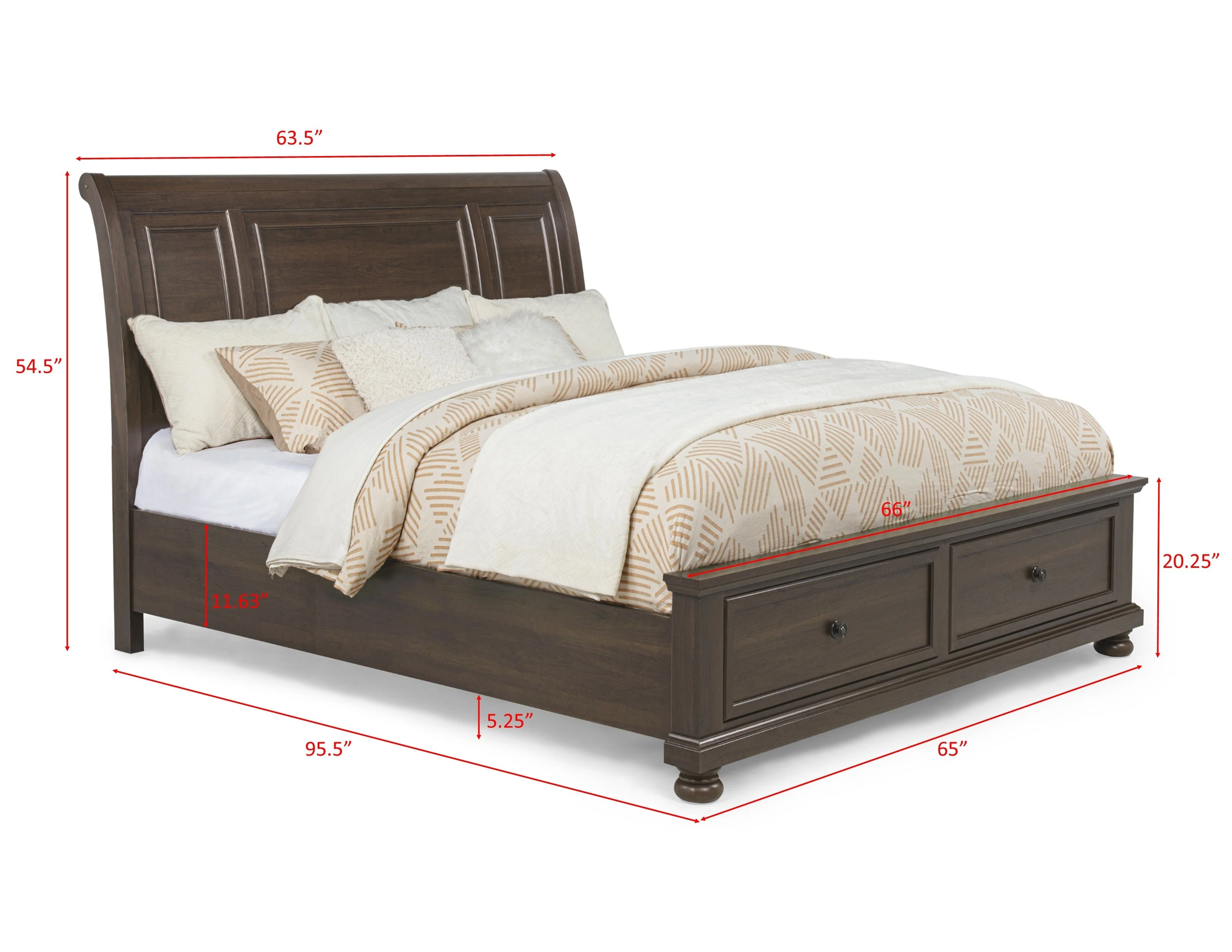 Claribelle Brown Storage Sleigh Bedroom Set - Image 13