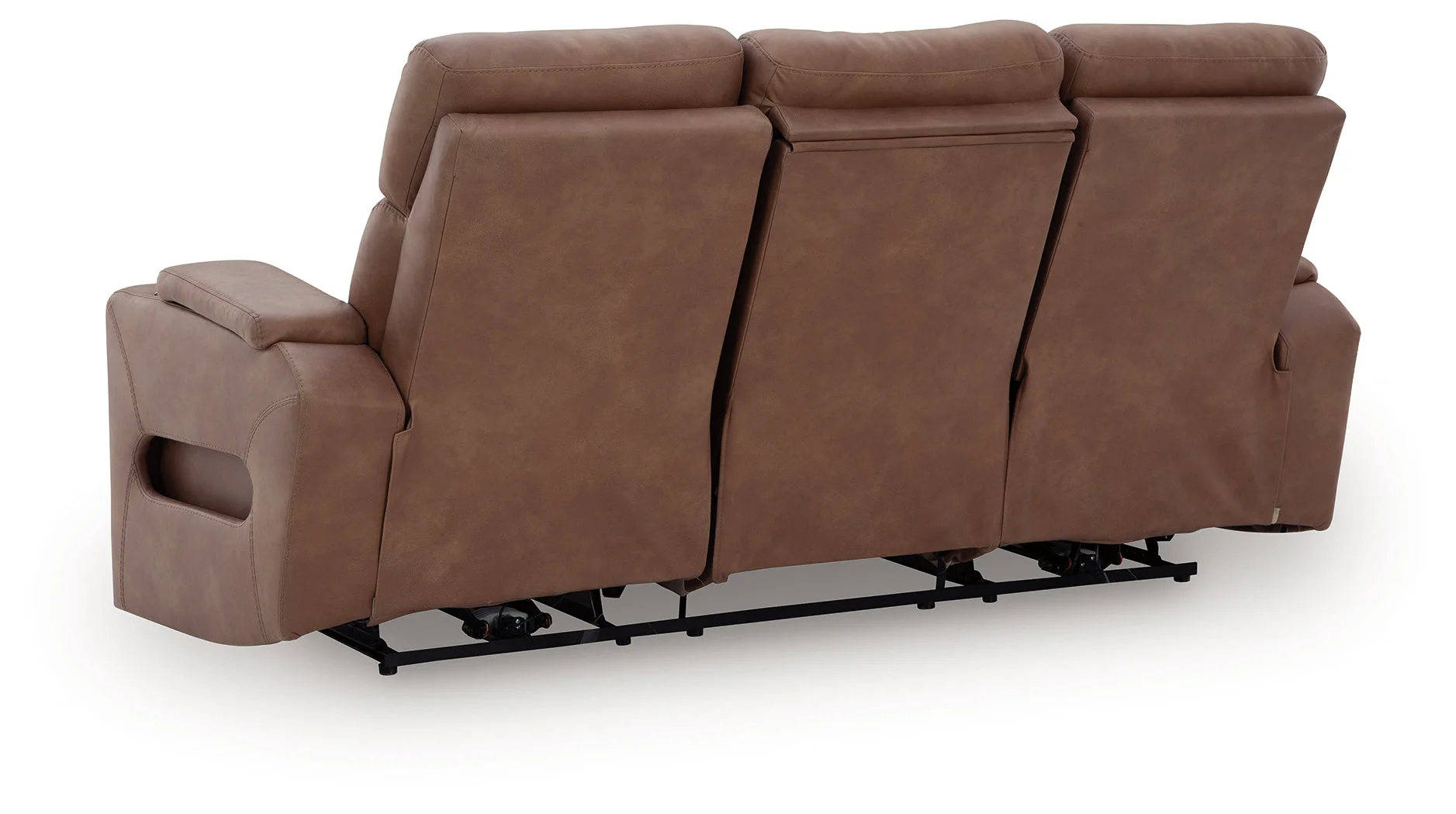 Clean-Slate Caramel Dual Power Reclining Sofa - Image 6