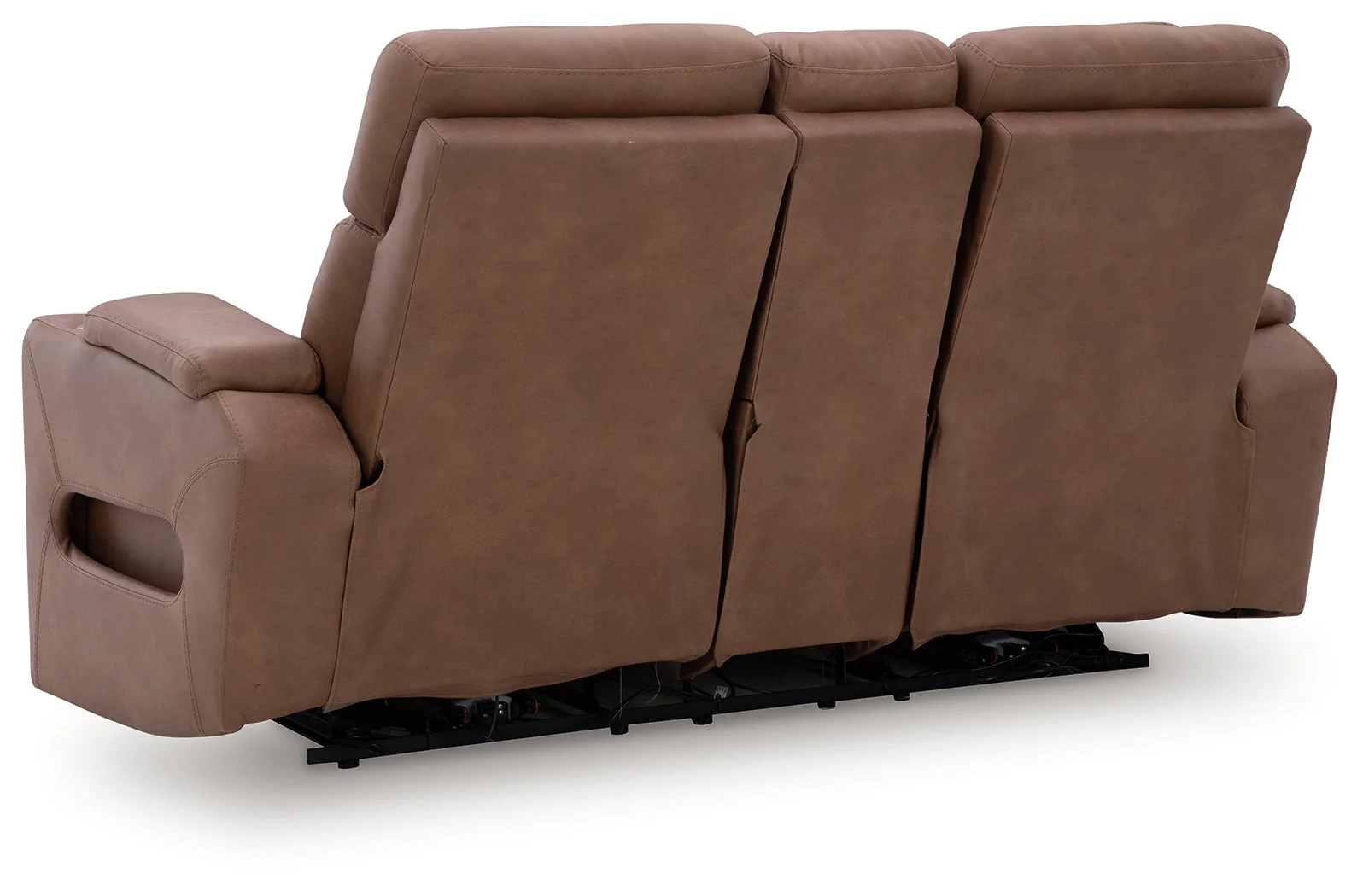 Clean-Slate Caramel Power Reclining Loveseat with Console - Image 6
