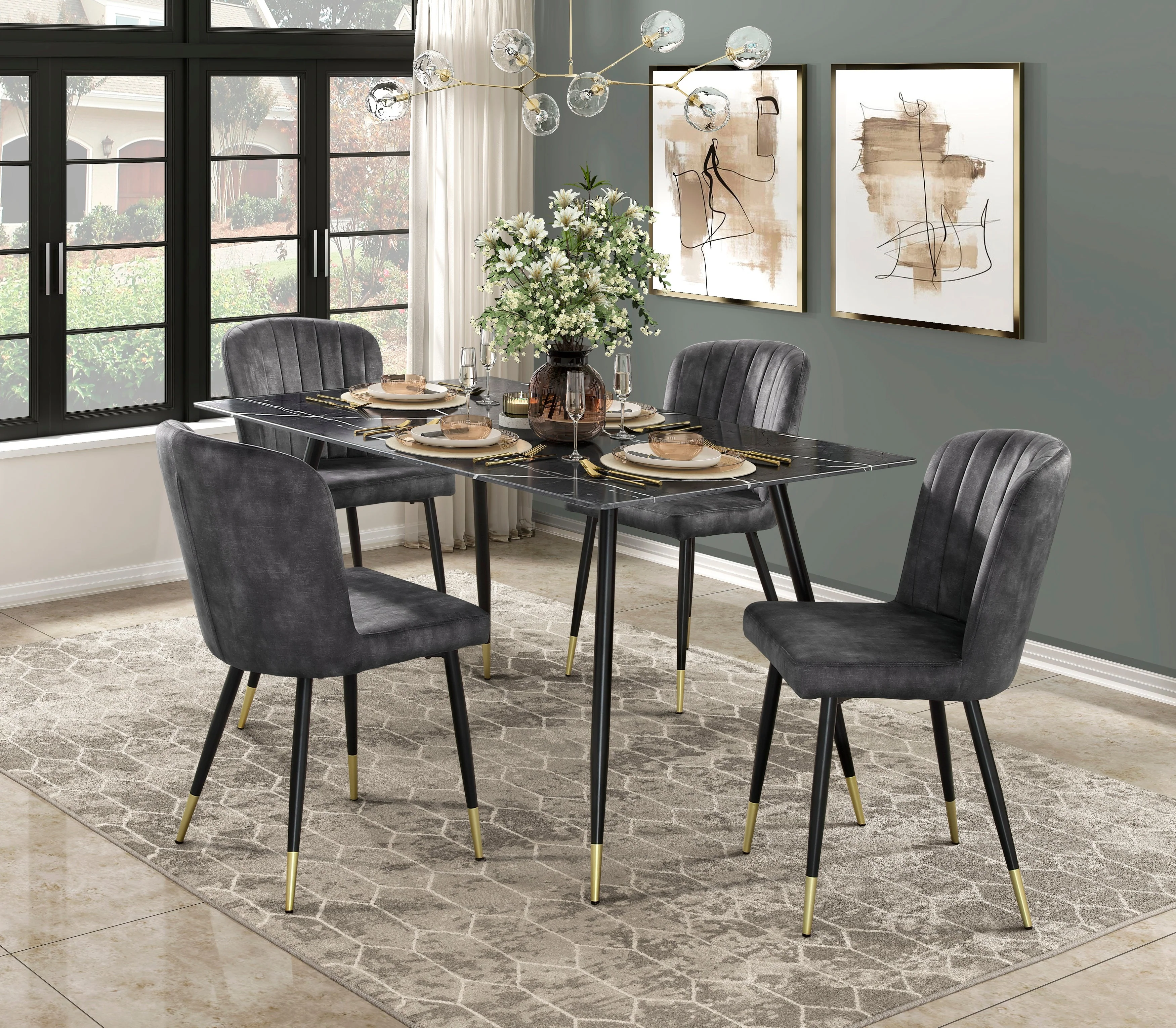 Clemente Gray Dining Set