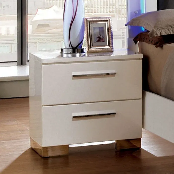 Clementine Glossy White 5-Piece Queen Bedroom Set - Image 3