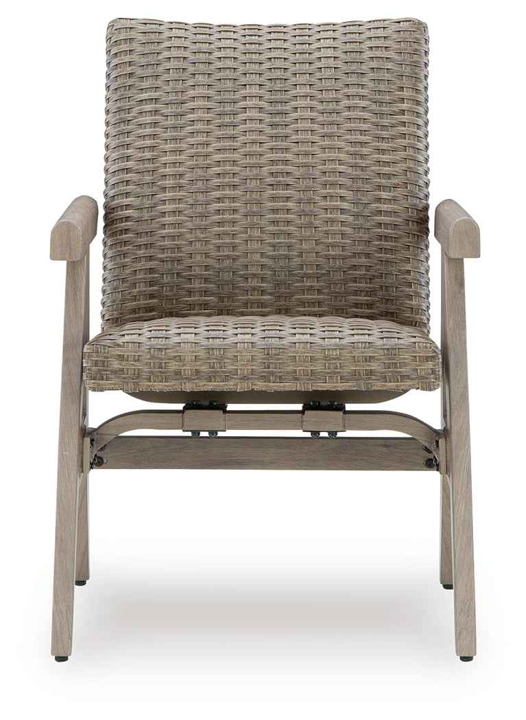 Cliff Trails Beige Outdoor Dining Table and 4 Arm Chairs - Image 2