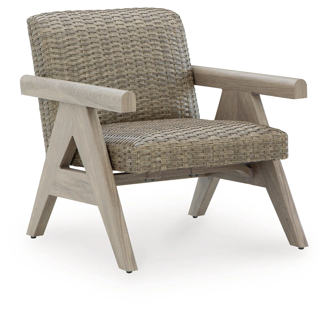 Cliff Trails Beige Outdoor Rocking Lounge Chair - Image 2