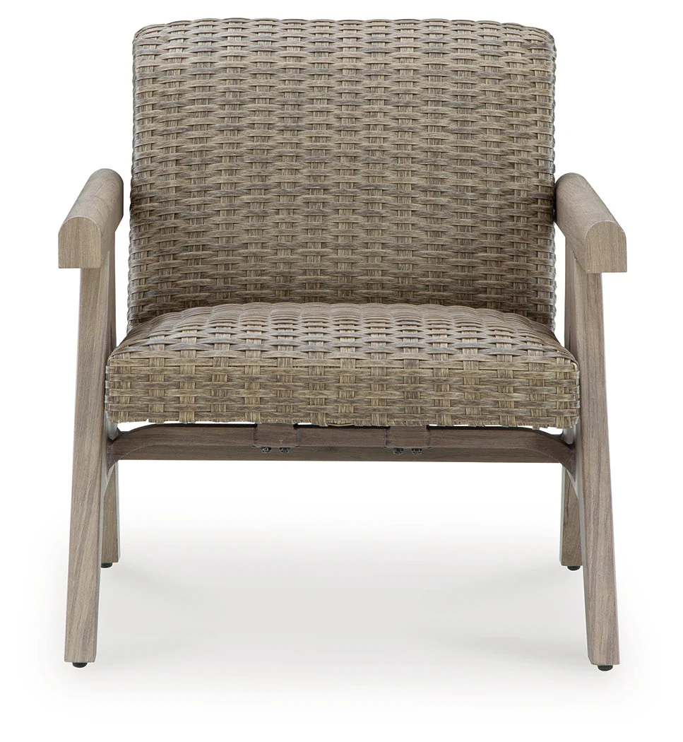 Cliff Trails Beige Outdoor Rocking Lounge Chair - Image 3