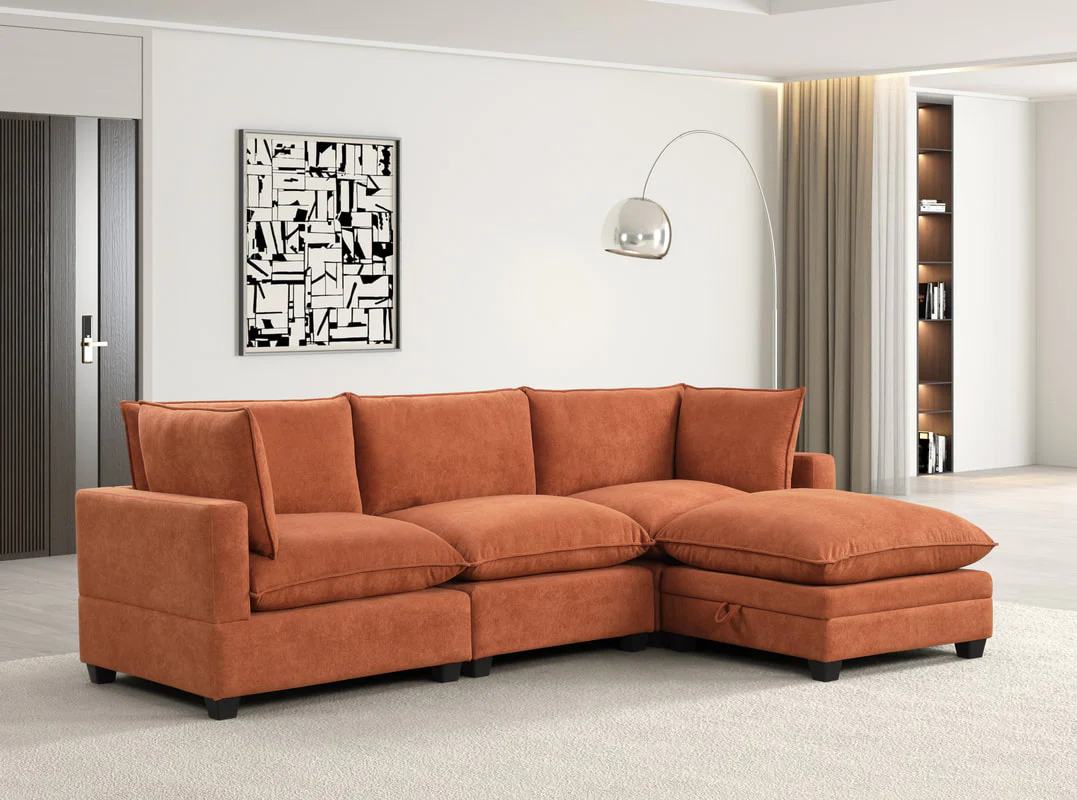 Cloud Rust Modular Performance Fabric Sectional