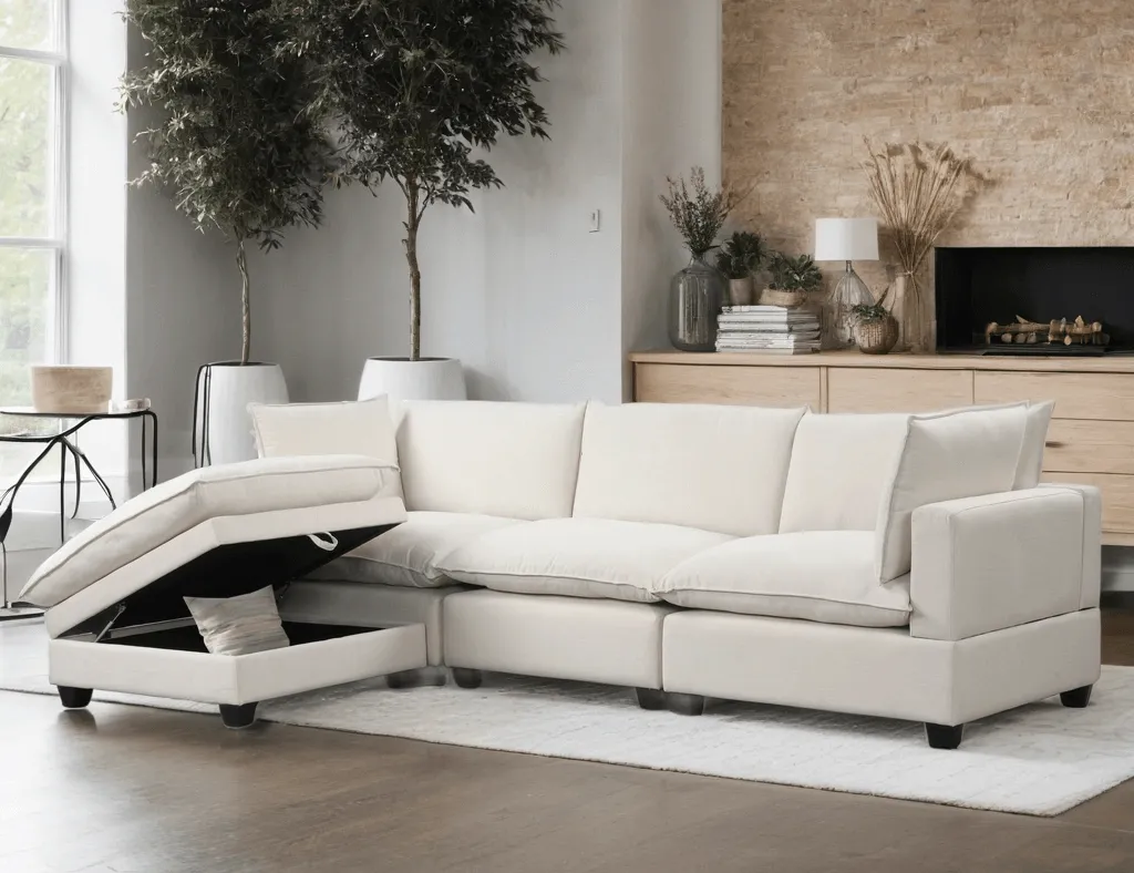 Cloud Sand Linen Modular Sectional - Image 2