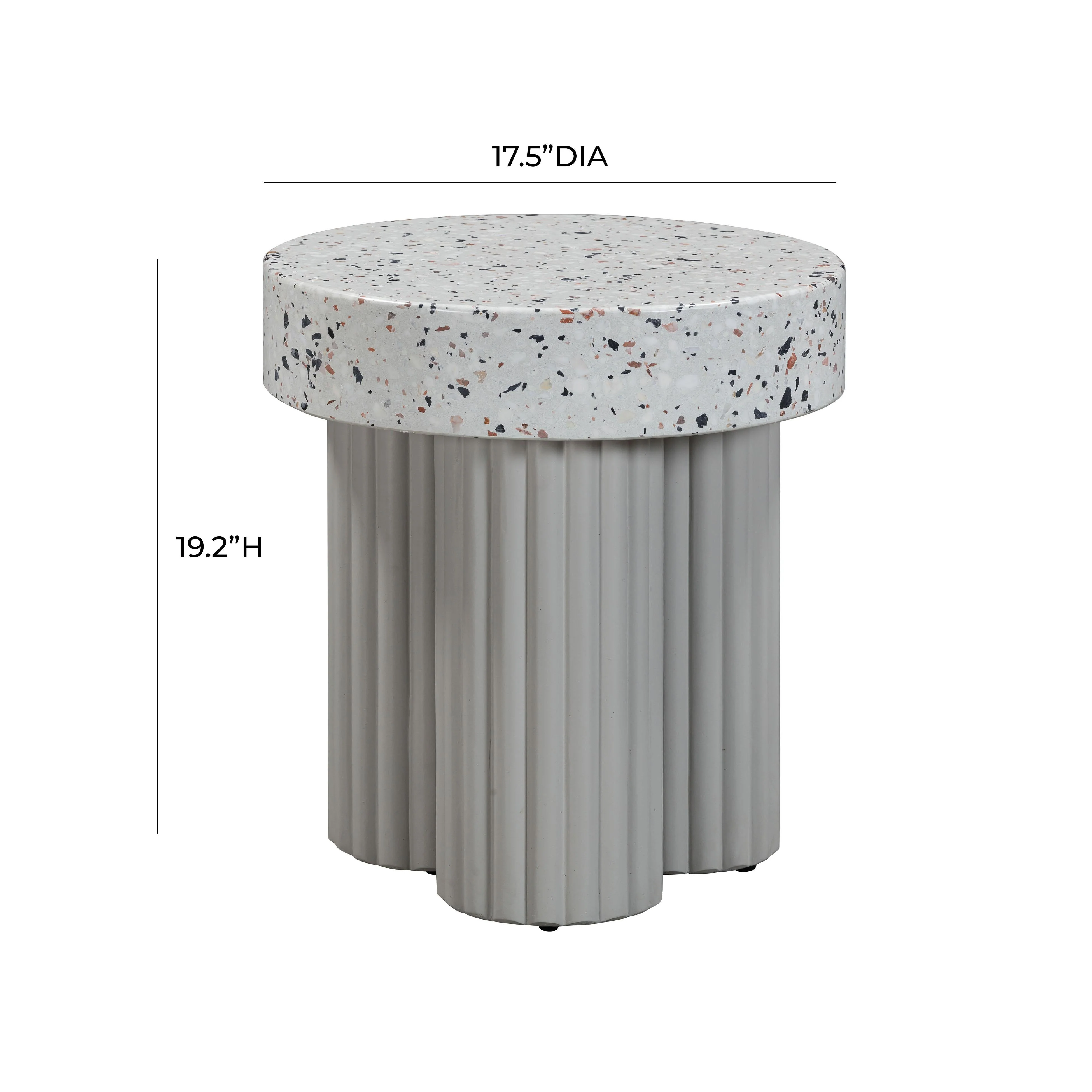 Clover Faux Terrazzo Indoor / Outdoor Round Side Table - Image 7