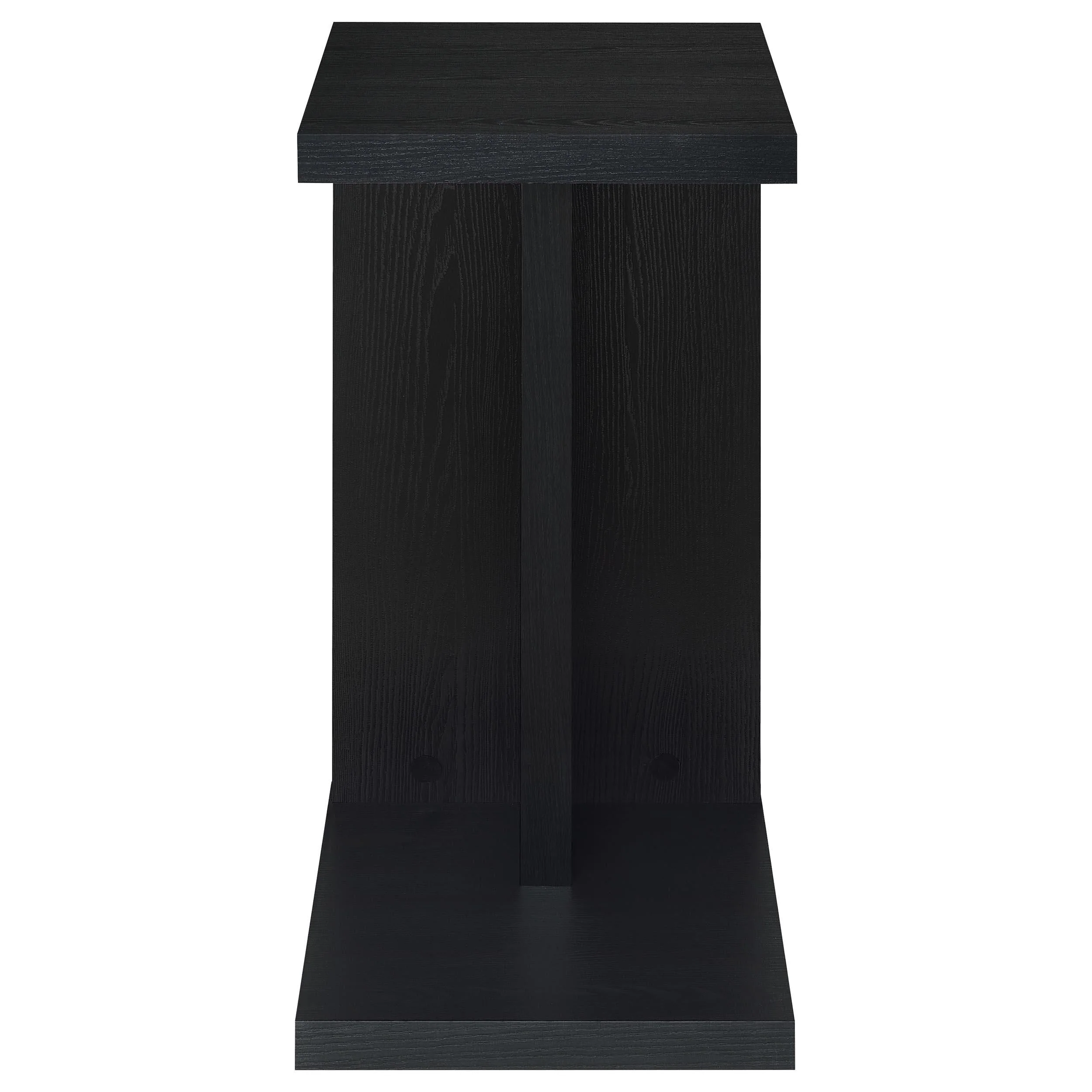 Clower Black Engineered Wood C-Shaped Sofa Side Table - Image 3
