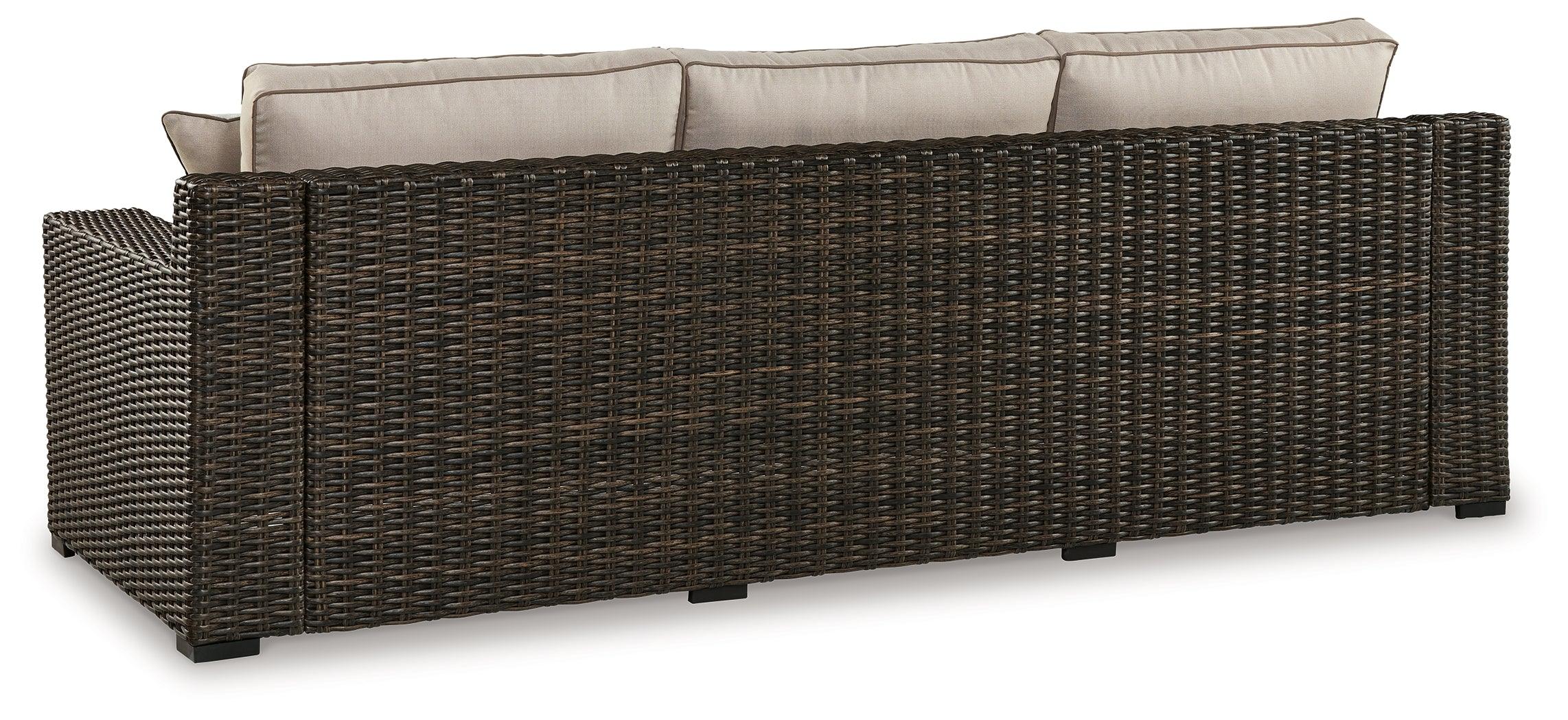 Coastline Bay Brown Outdoor Sofa with Cushion - Image 3