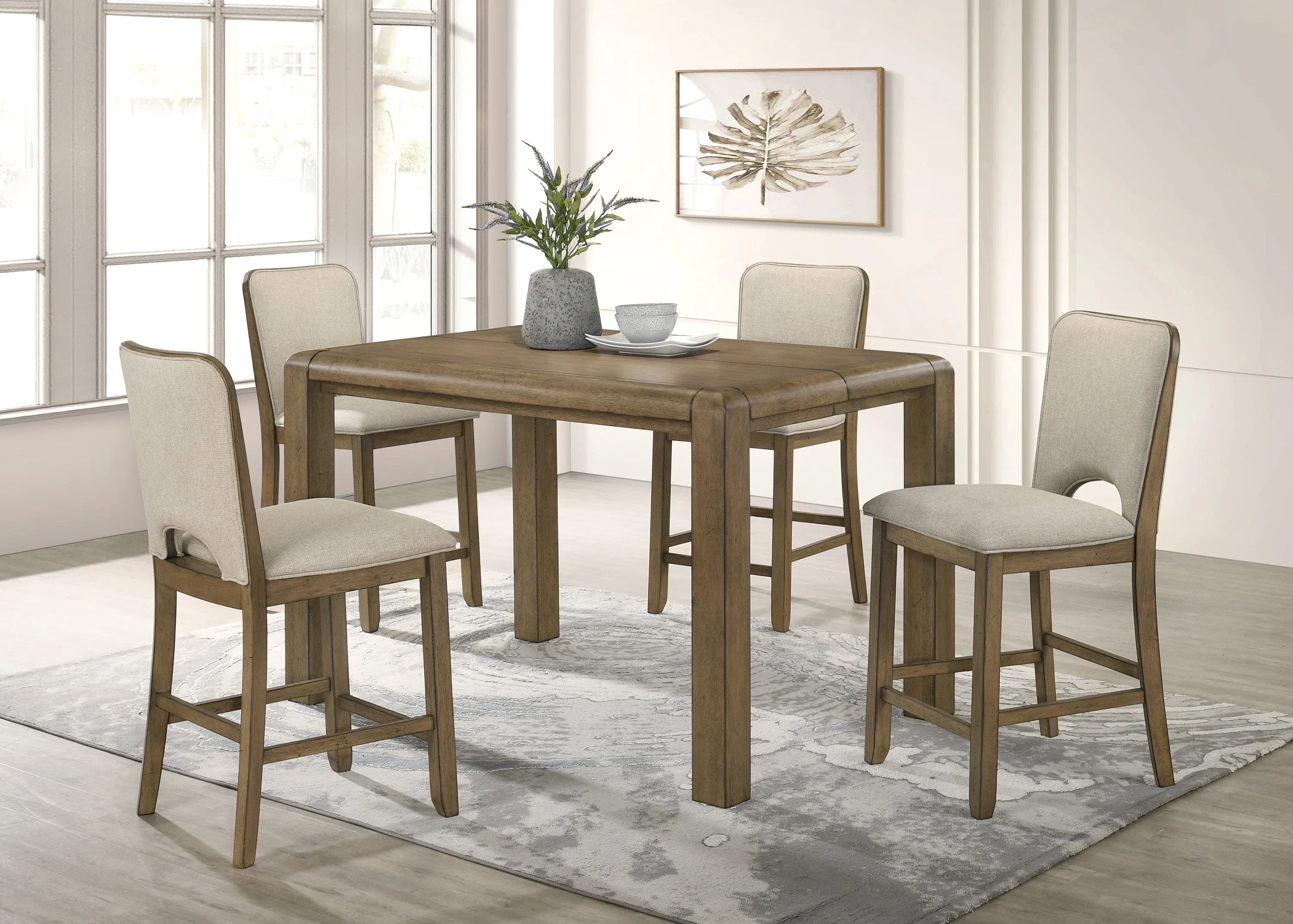 Cockrell Brown and Beige Counter Height Table with 18"Leaf - Image 6