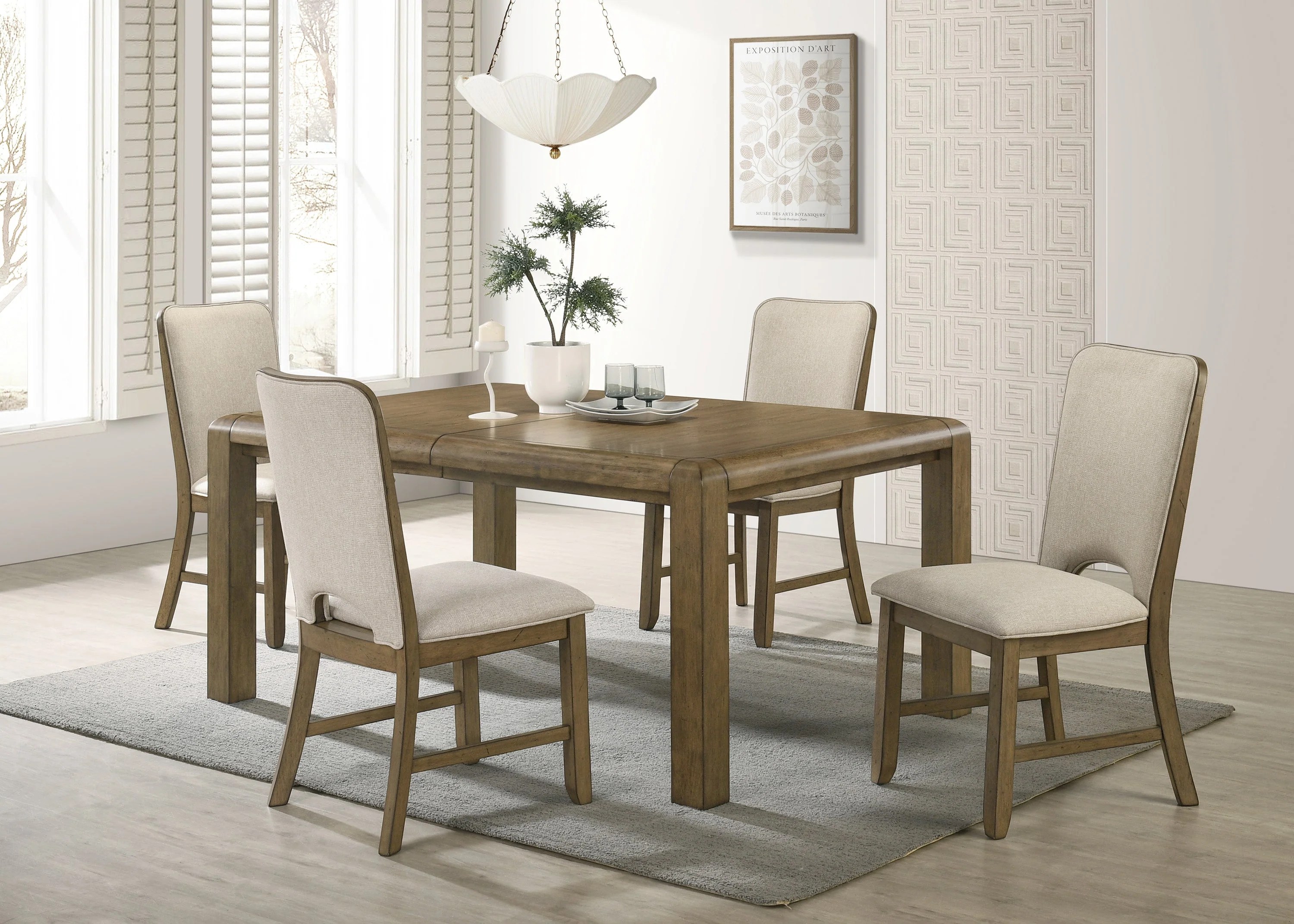 Cockrell Brown and Beige Extandable Dining Set