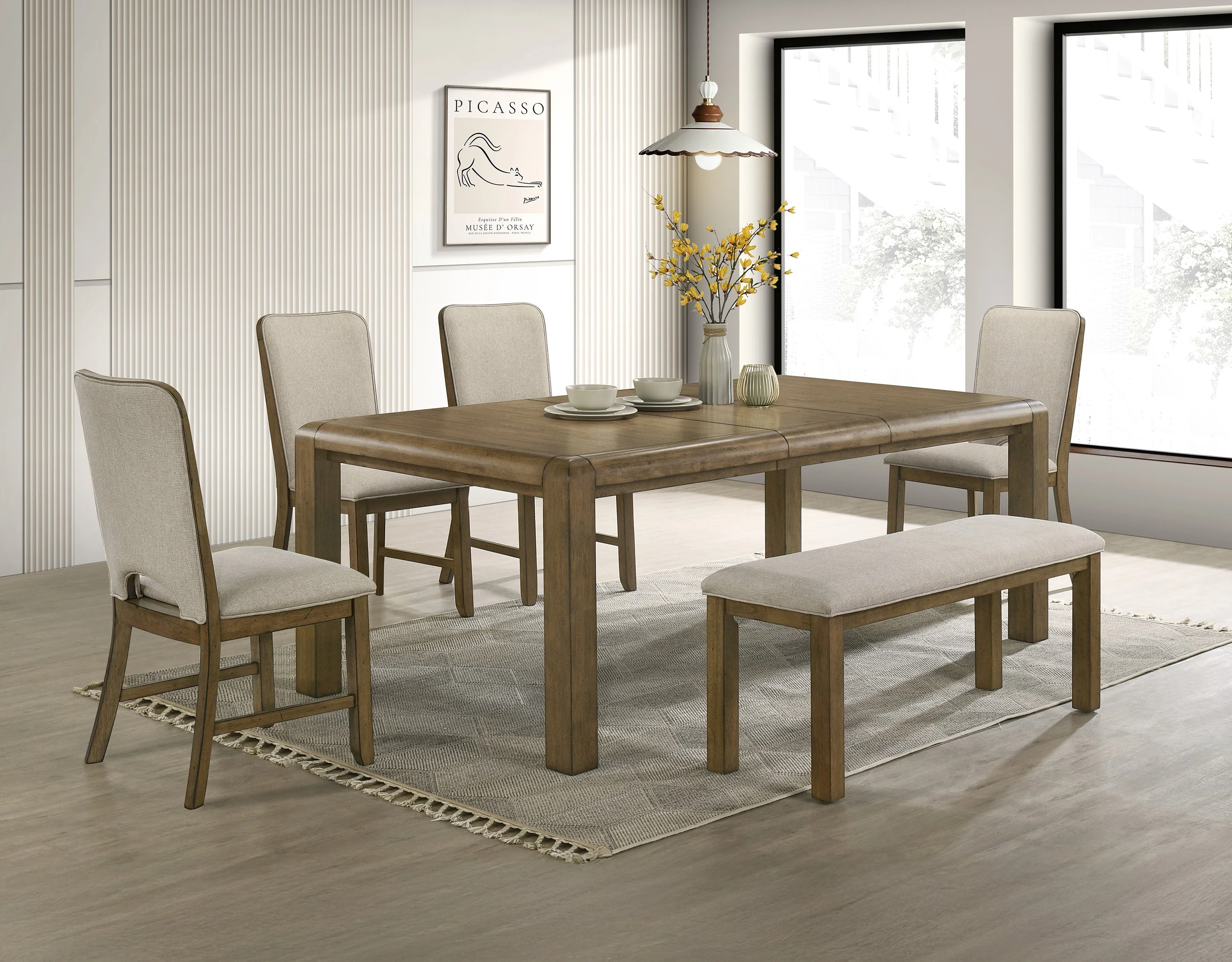 Cockrell Brown and Beige Extandable Dining Set - Image 13