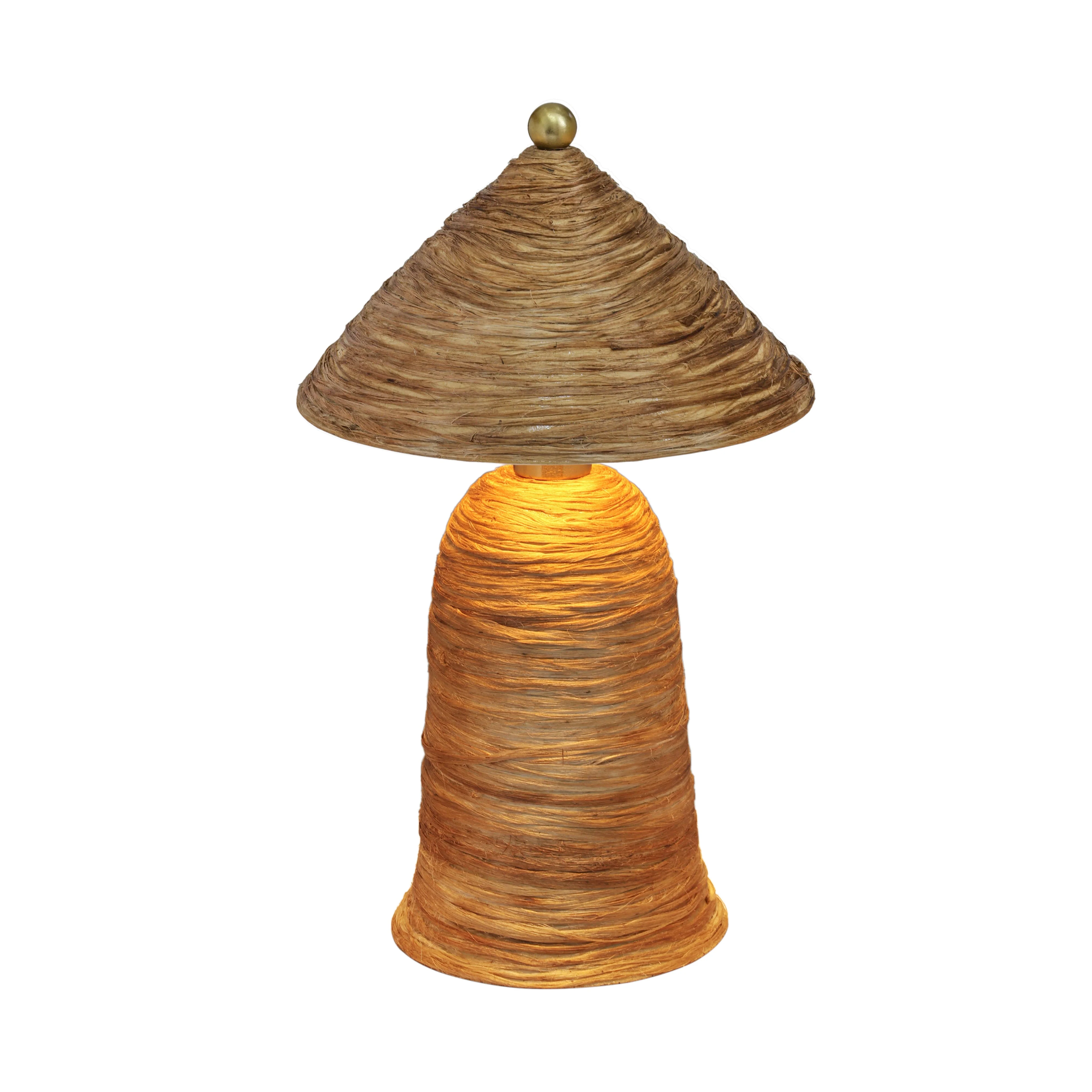 Coco Natural Coconut Fiber Pointed Table Lamp - Image 2