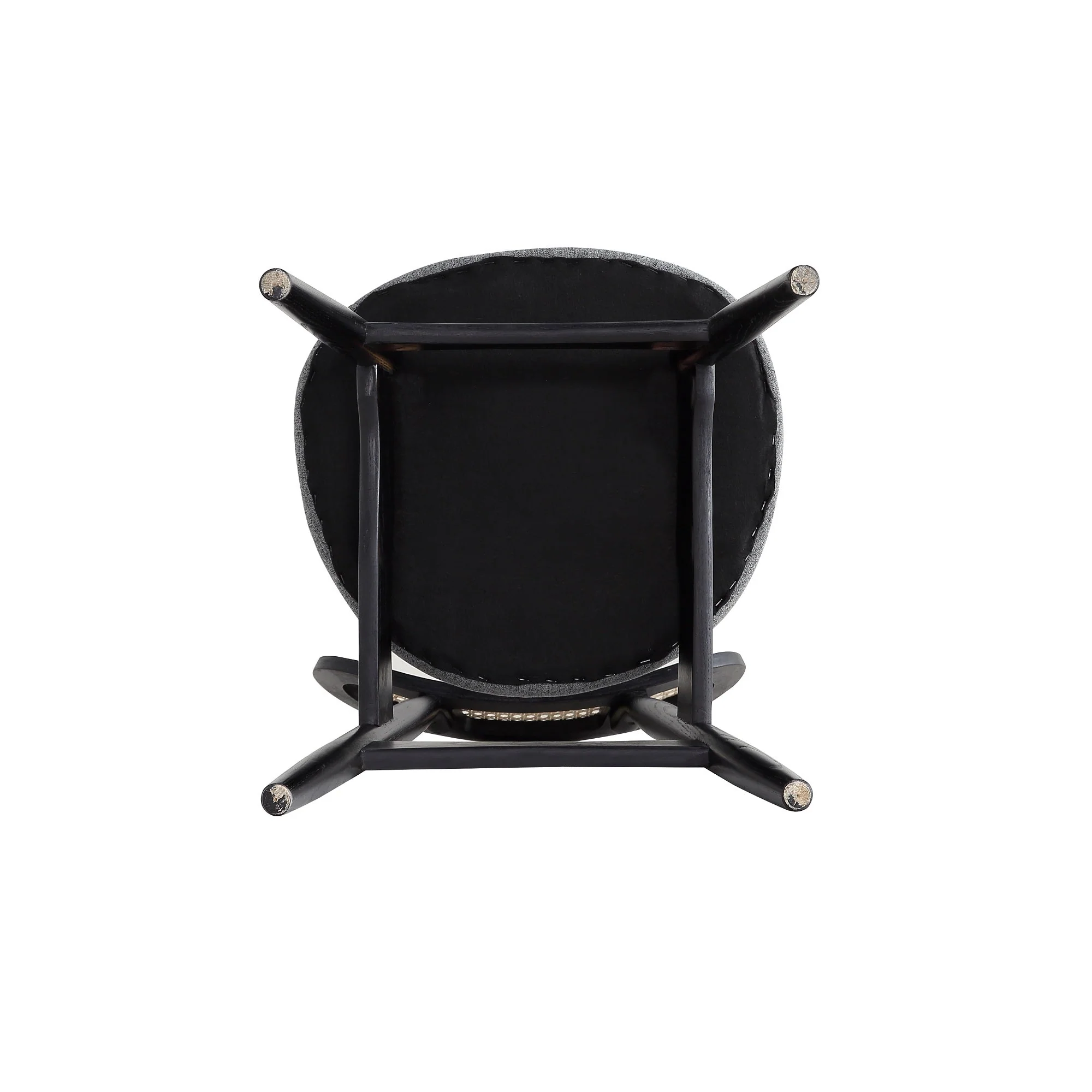Colbert Dining Chair in Black and Cane with Grey Upholstered Seating (set of 2) - Image 10
