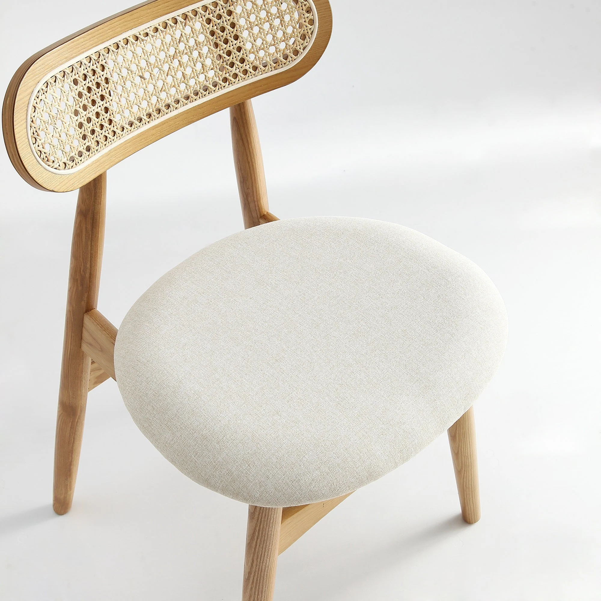 Colbert Dining Chair in Nature and Cane with Oatmeal Upholstered Seating (set of 4) - Image 8