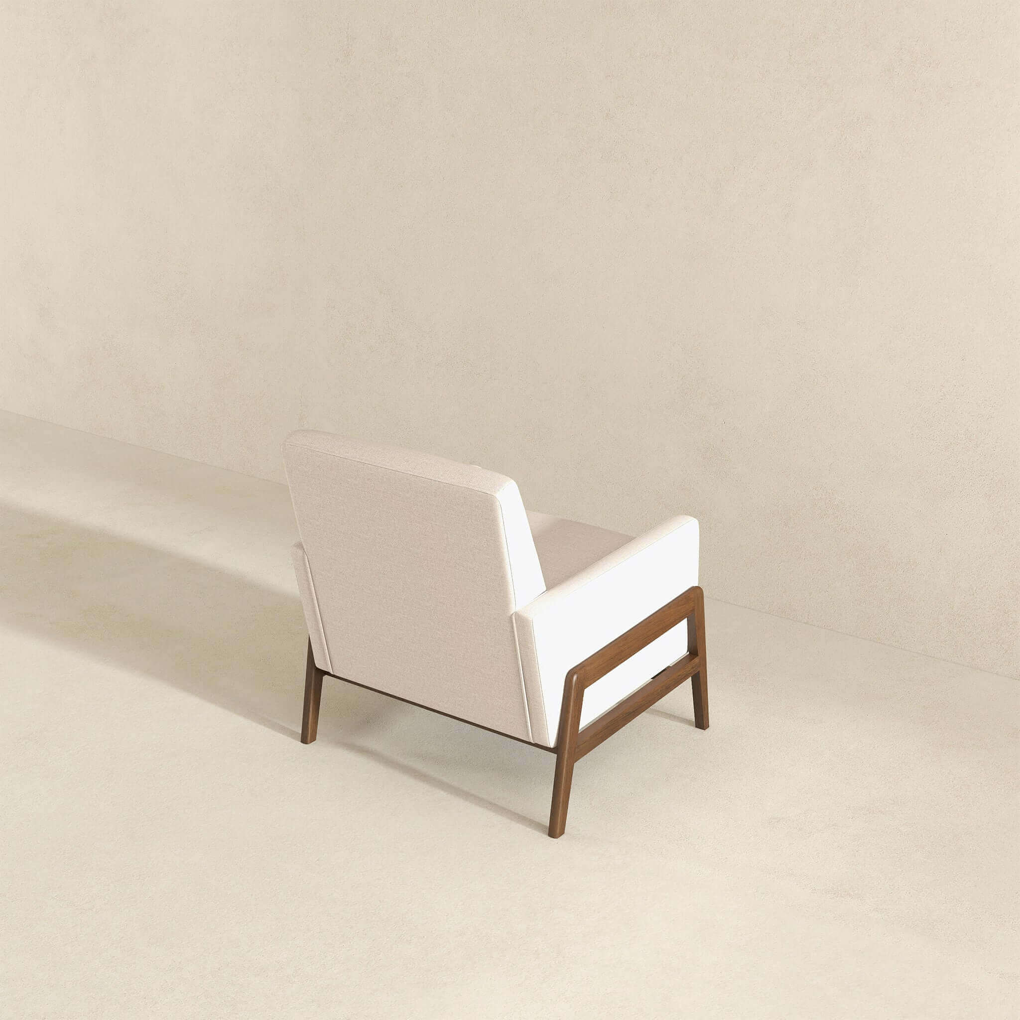 Cole Solid Wood Beige Velvet Lounge Chair - Image 5