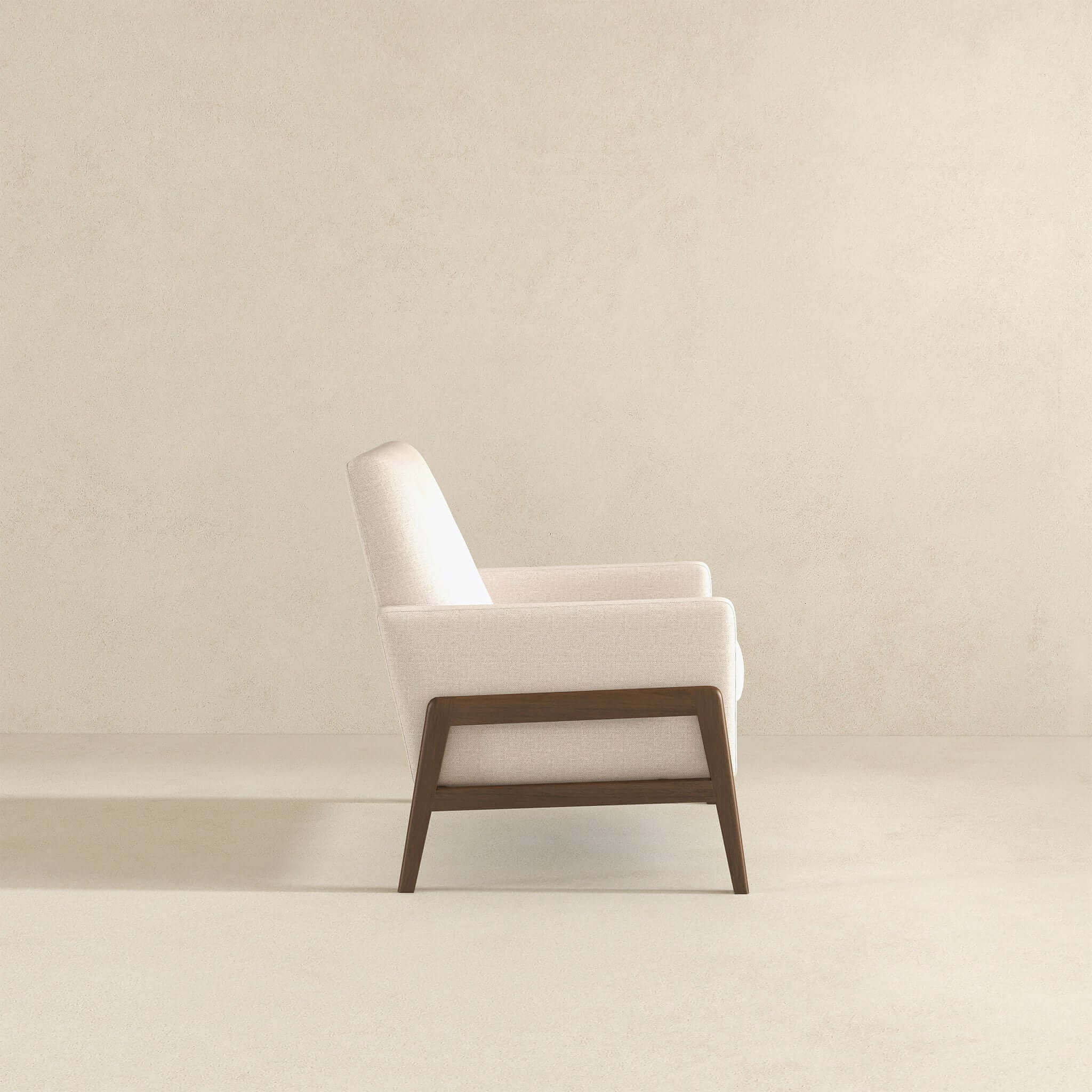 Cole Solid Wood Beige Velvet Lounge Chair - Image 6