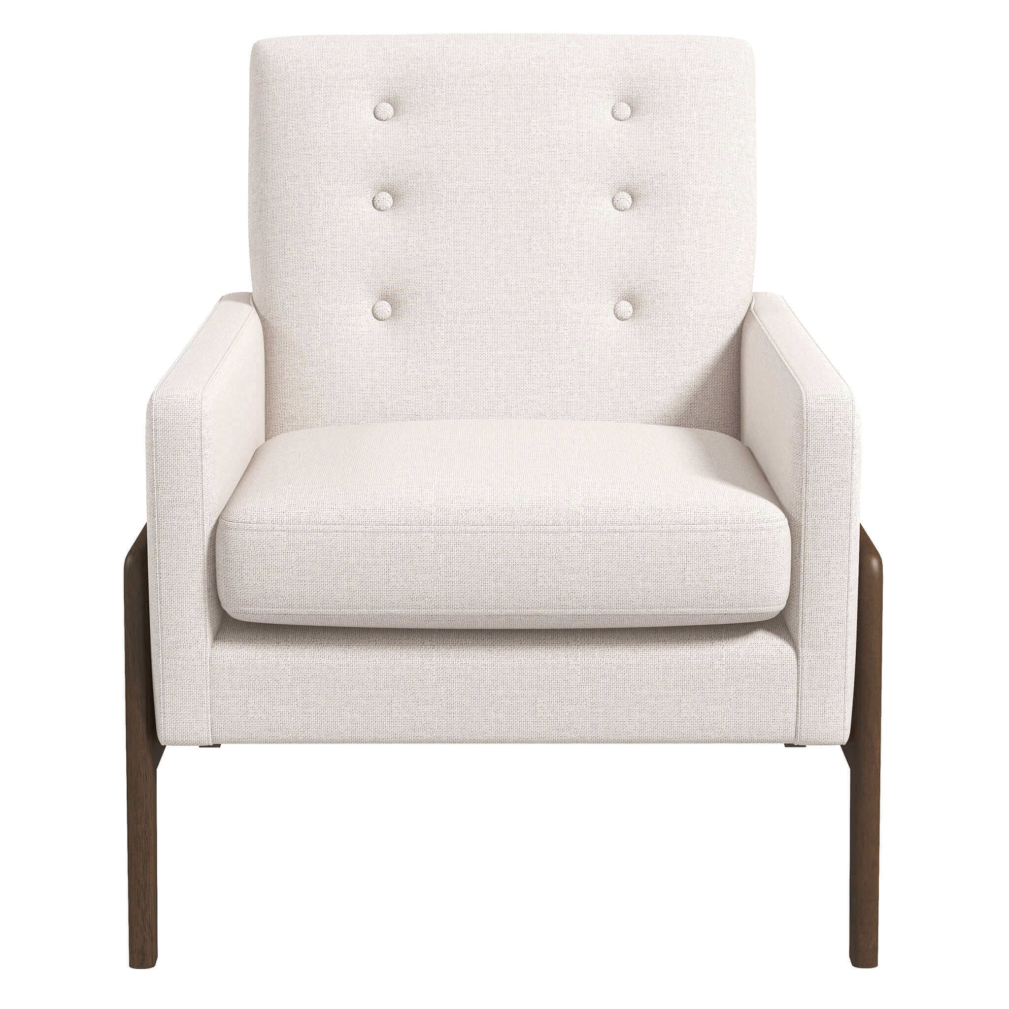 Cole Solid Wood Beige Velvet Lounge Chair - Image 7