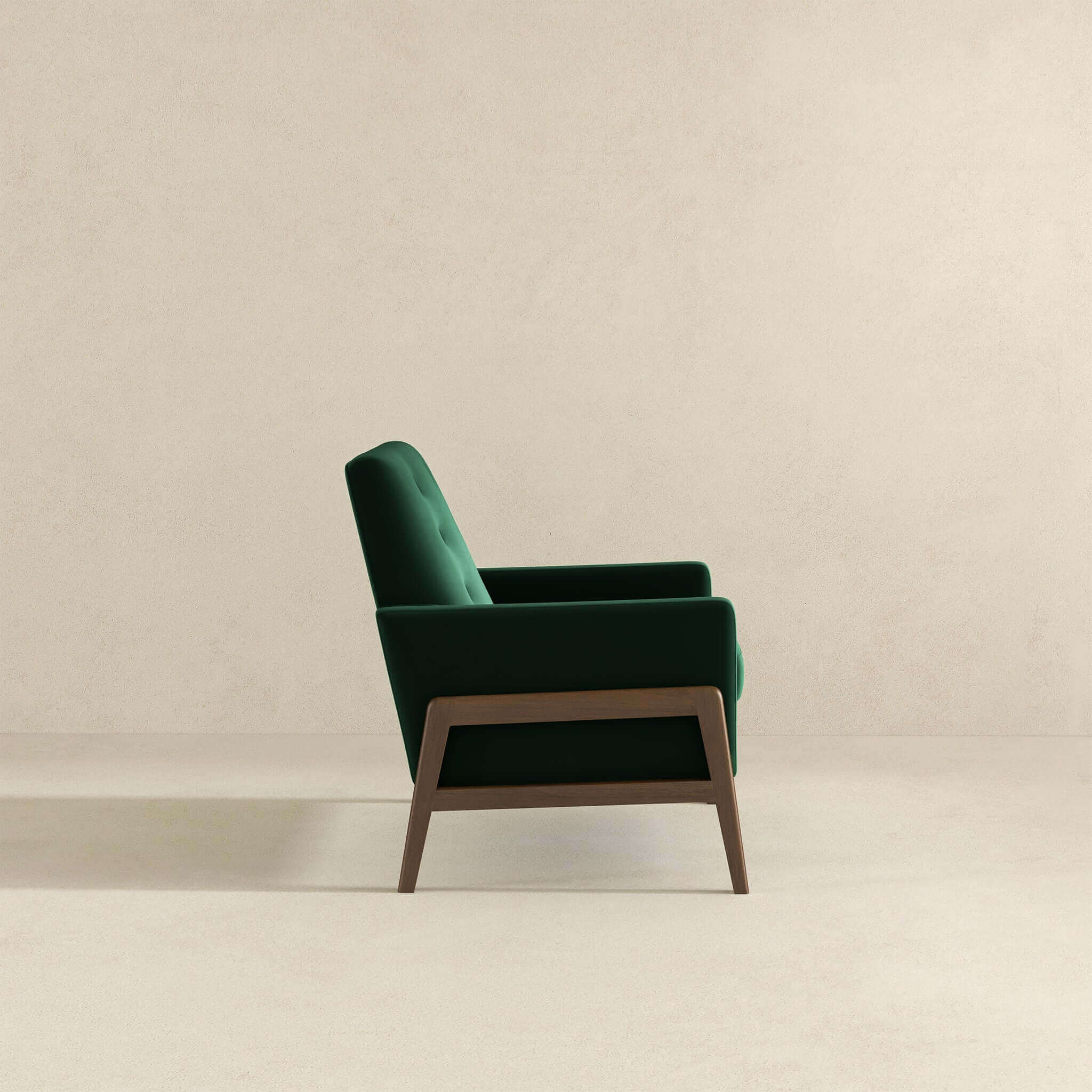 Cole  Solid Wood Green Velvet Lounge Chair - Image 6