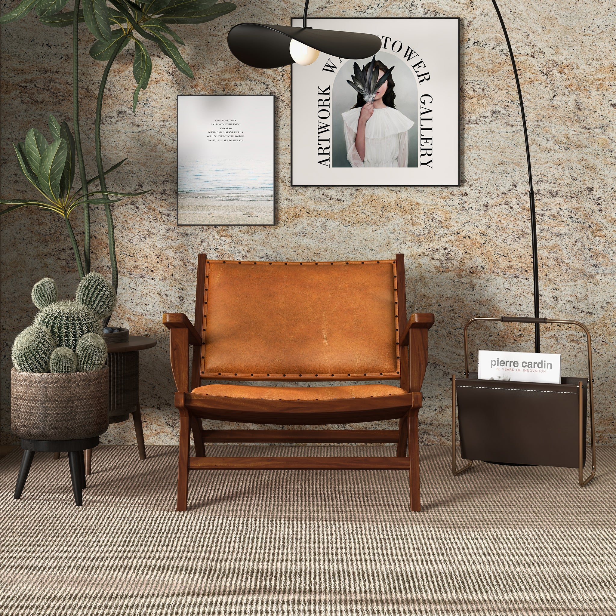 Colin Tan Genuine Leather Lounge Chair - Image 3