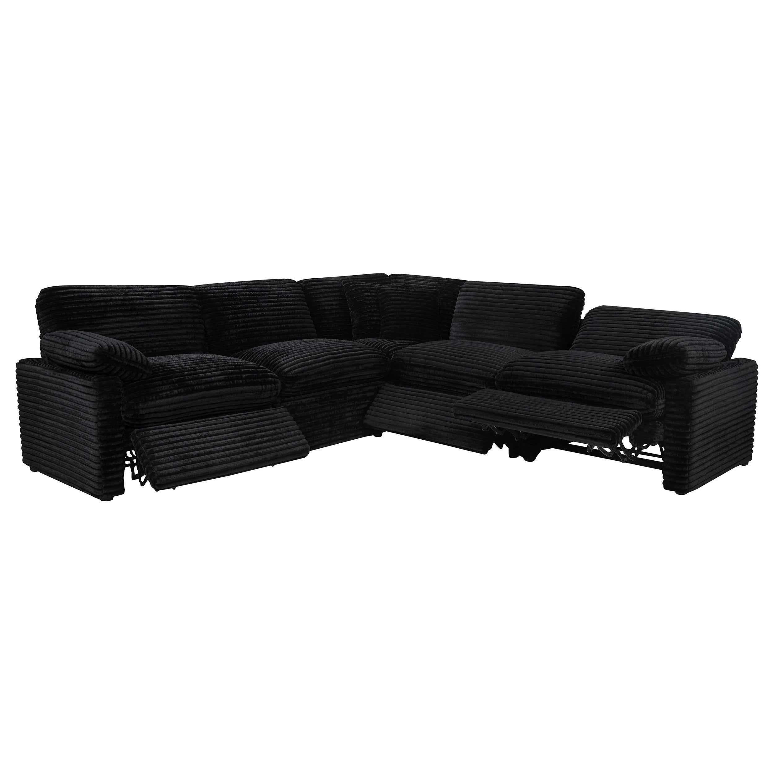Collins Black 5-piece Modular Power Reclining Sectional - Image 3