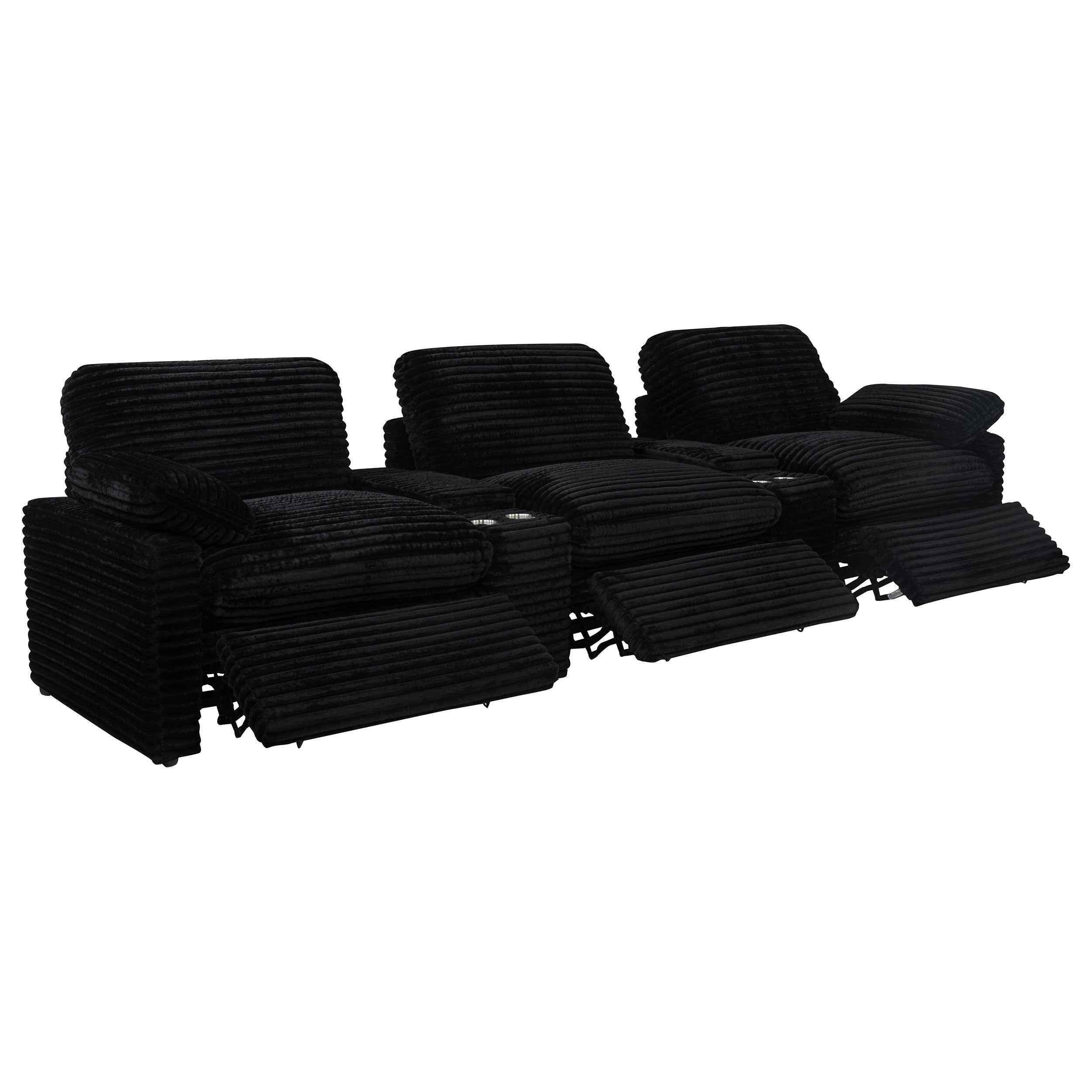 Collins Black 5-Piece Power Reclining Home Theater Seating - Image 2