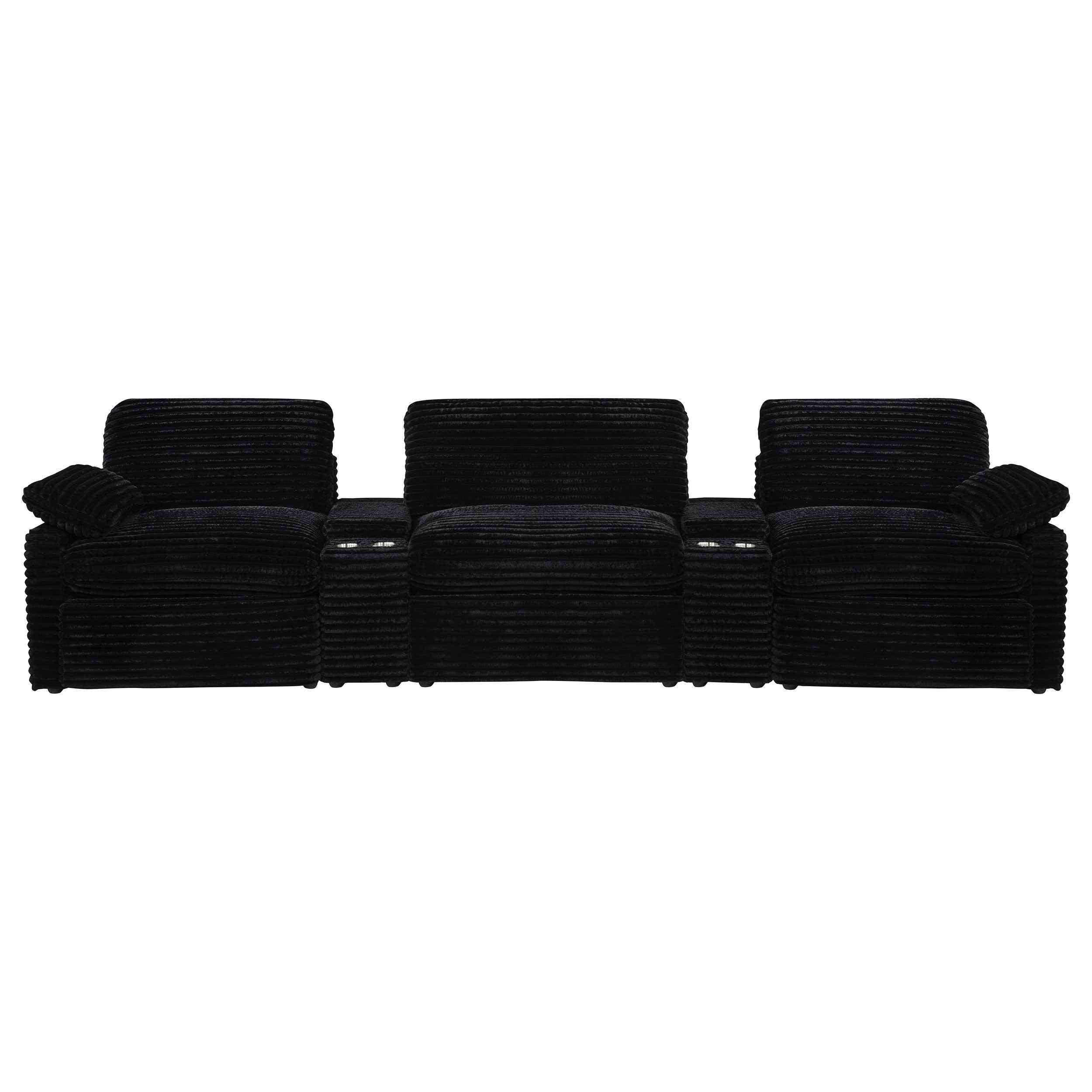 Collins Black 5-Piece Power Reclining Home Theater Seating - Image 3