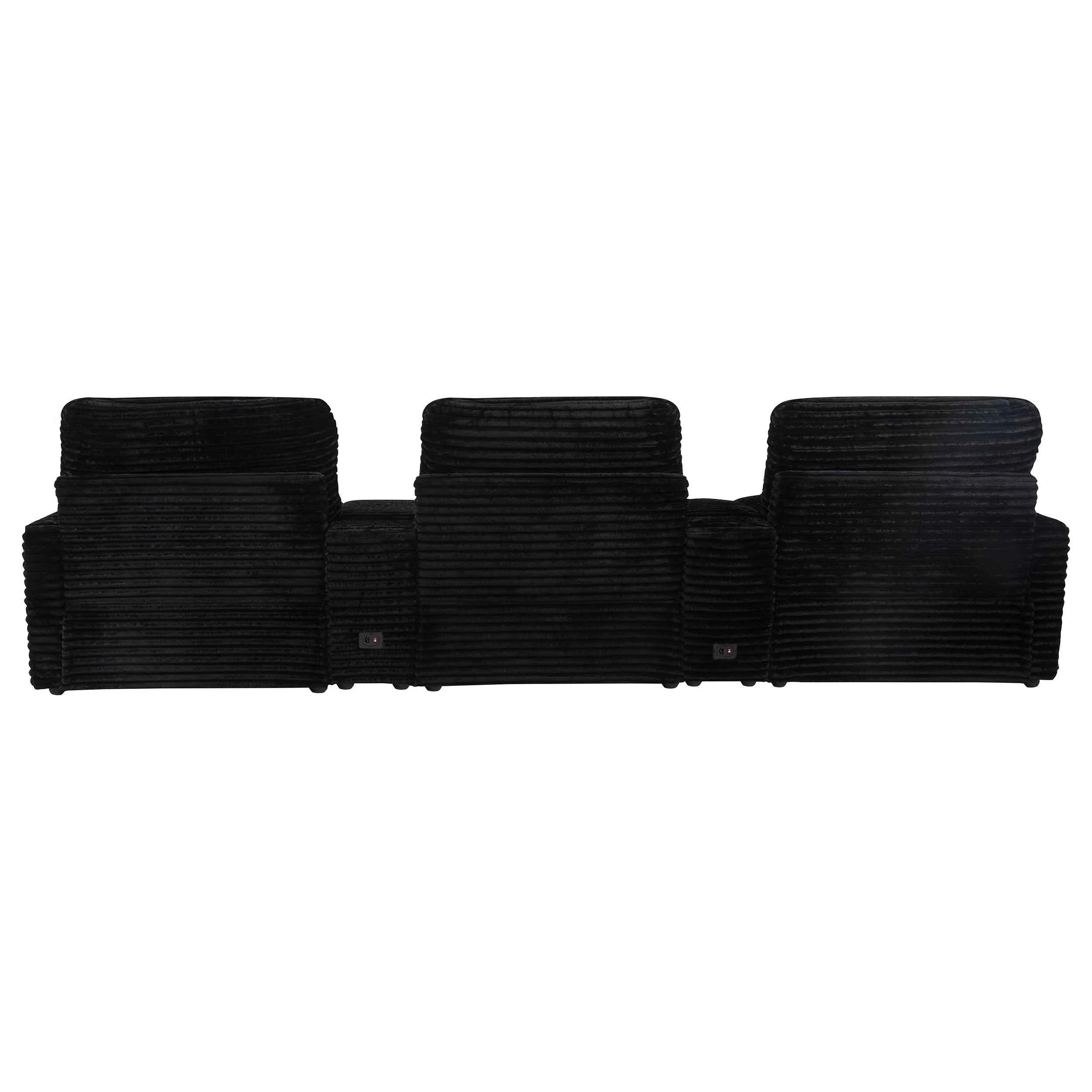 Collins Black 5-Piece Power Reclining Home Theater Seating - Image 5