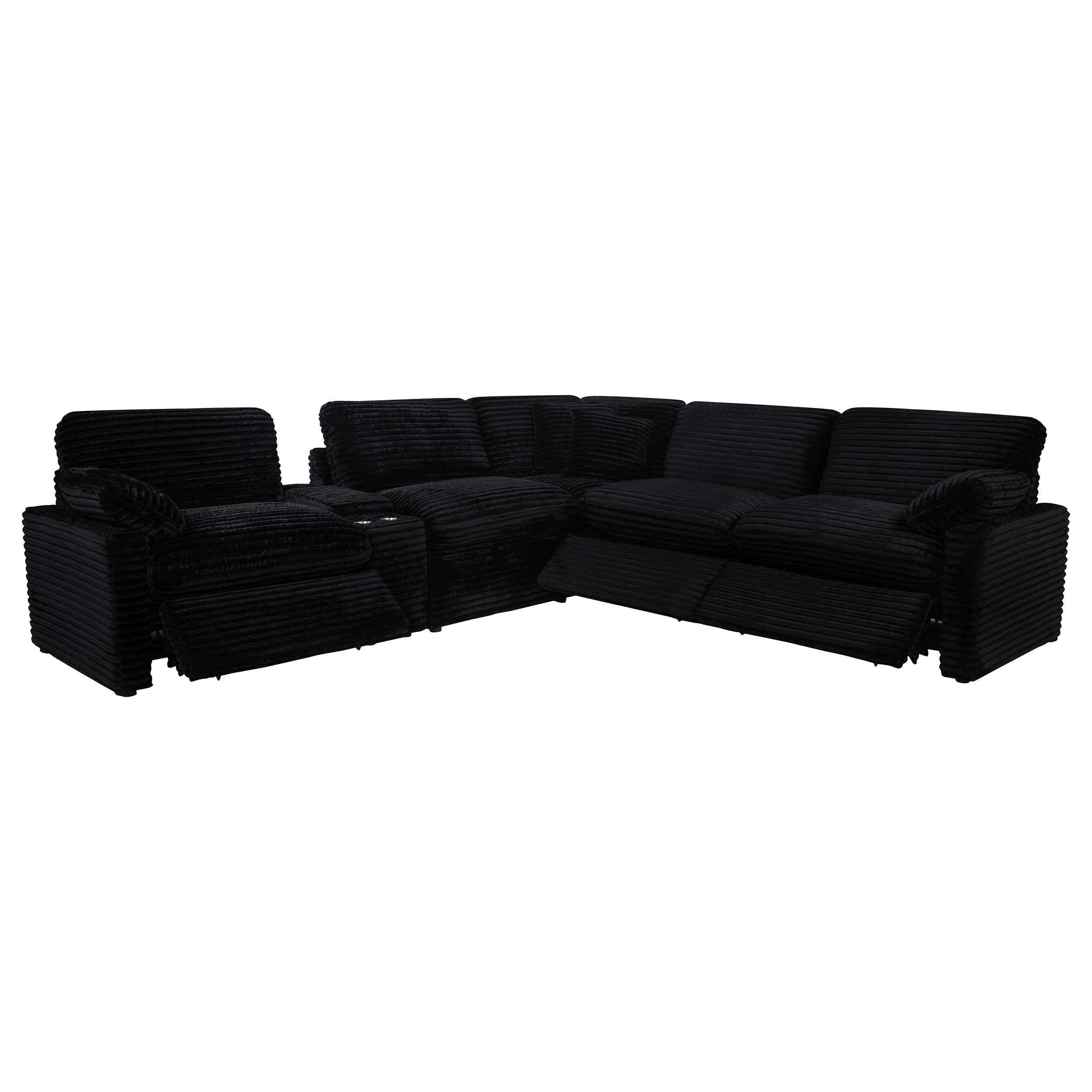 Collins Black 6-piece Modular Power Reclining Sectional - Image 2