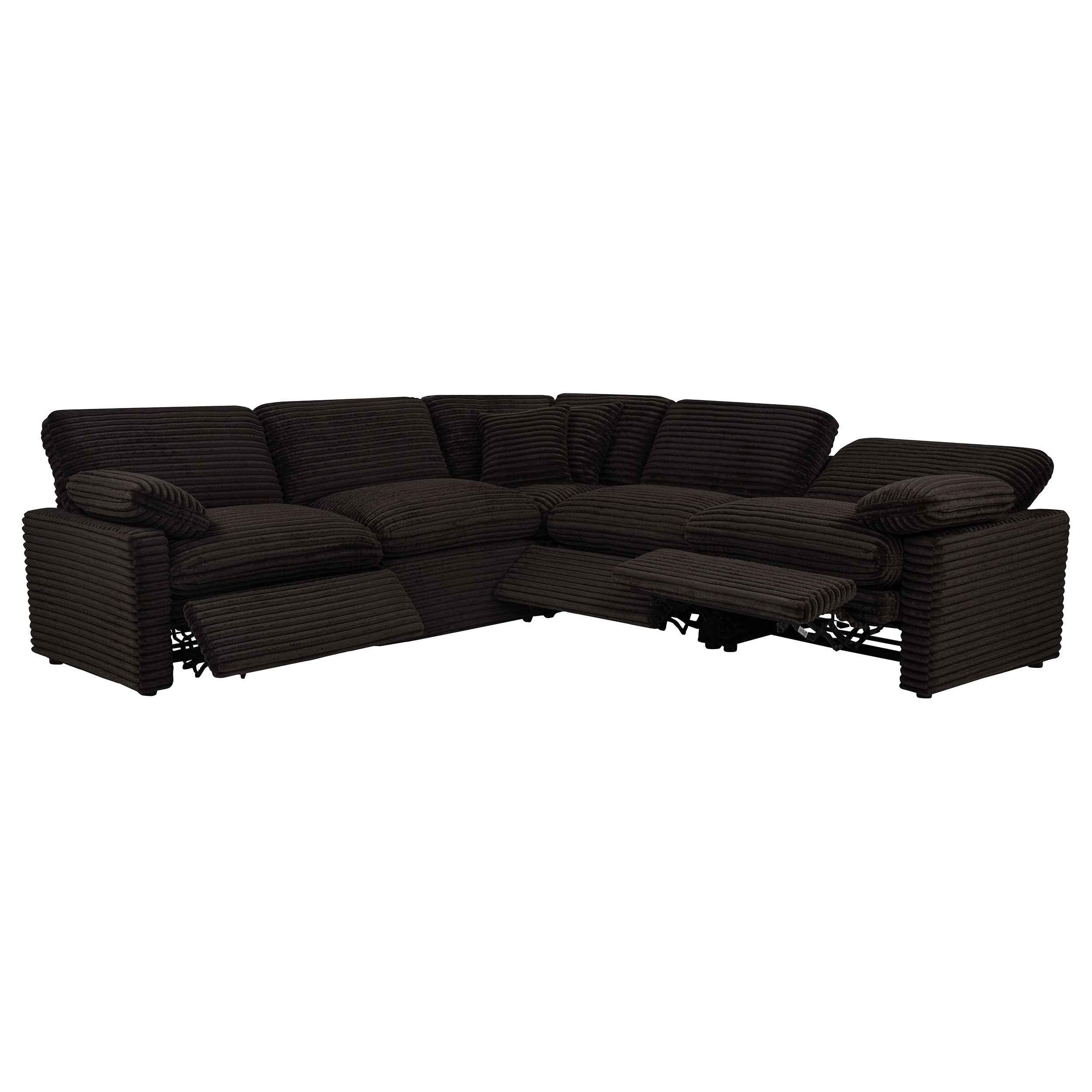 Collins Chocolate Brown 5-piece Modular Power Reclining Sectional - Image 3