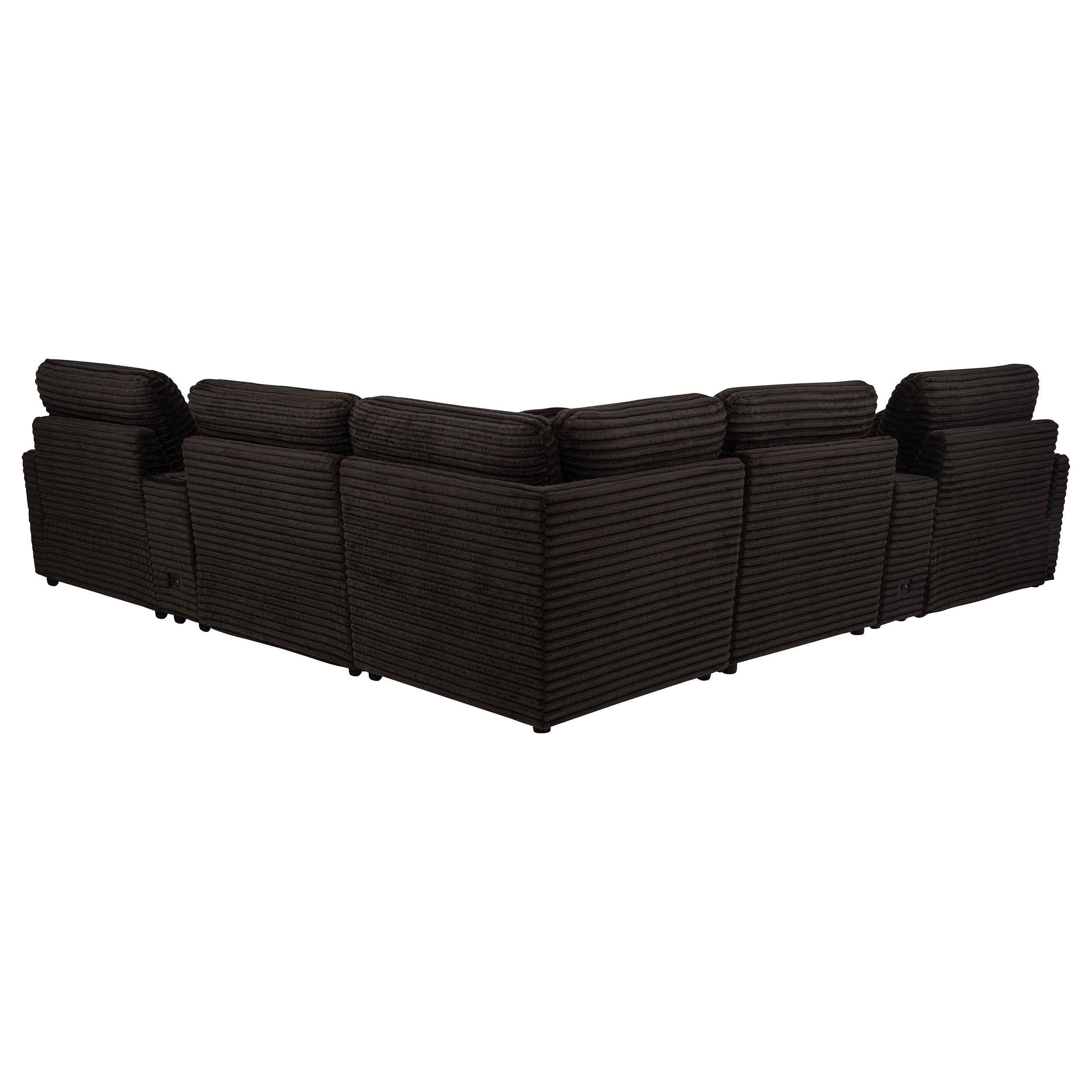 Collins Chocolate Brown 7-piece Modular Power Reclining Sectional - Image 4