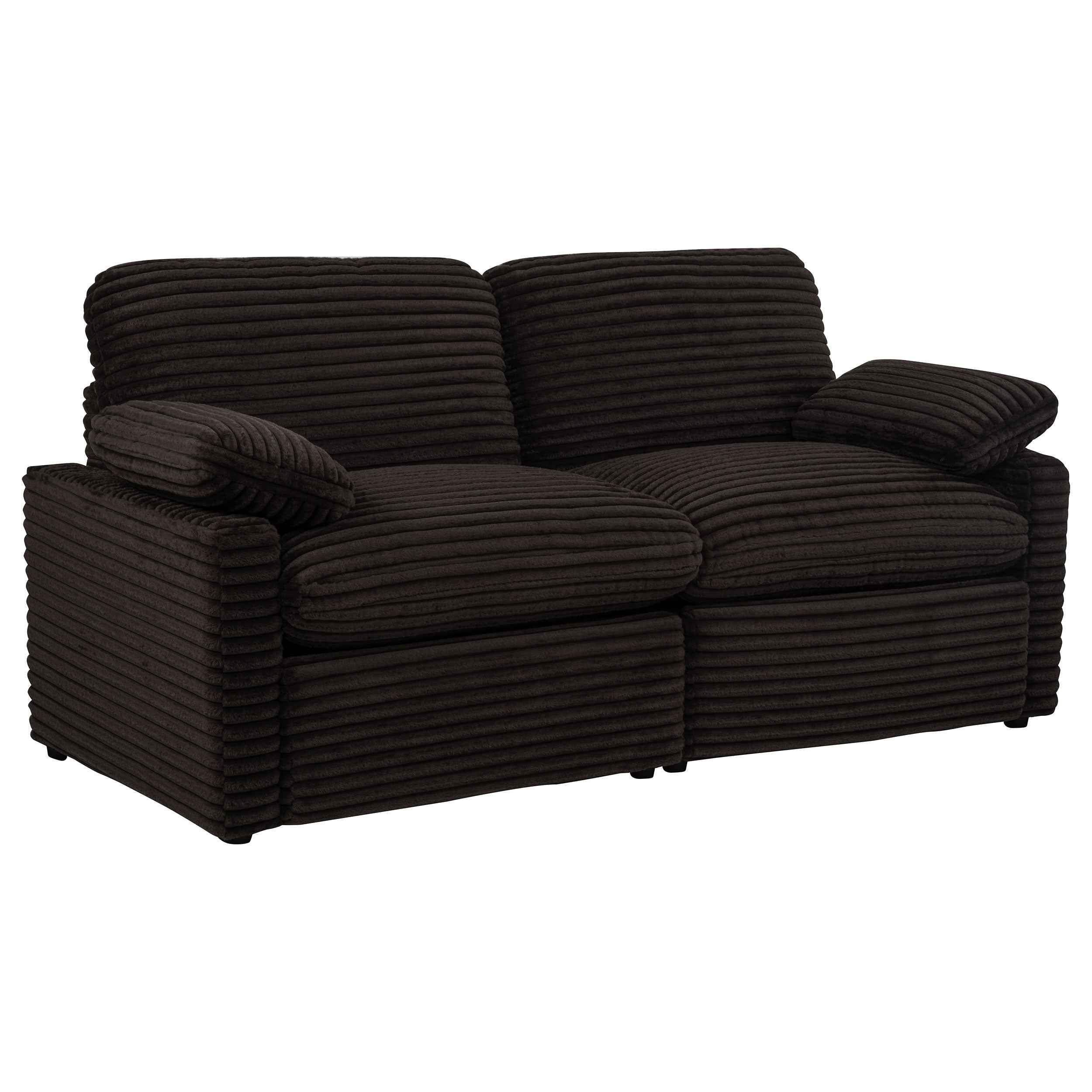 Collins Chocolate Brown Modular Power Loveseat