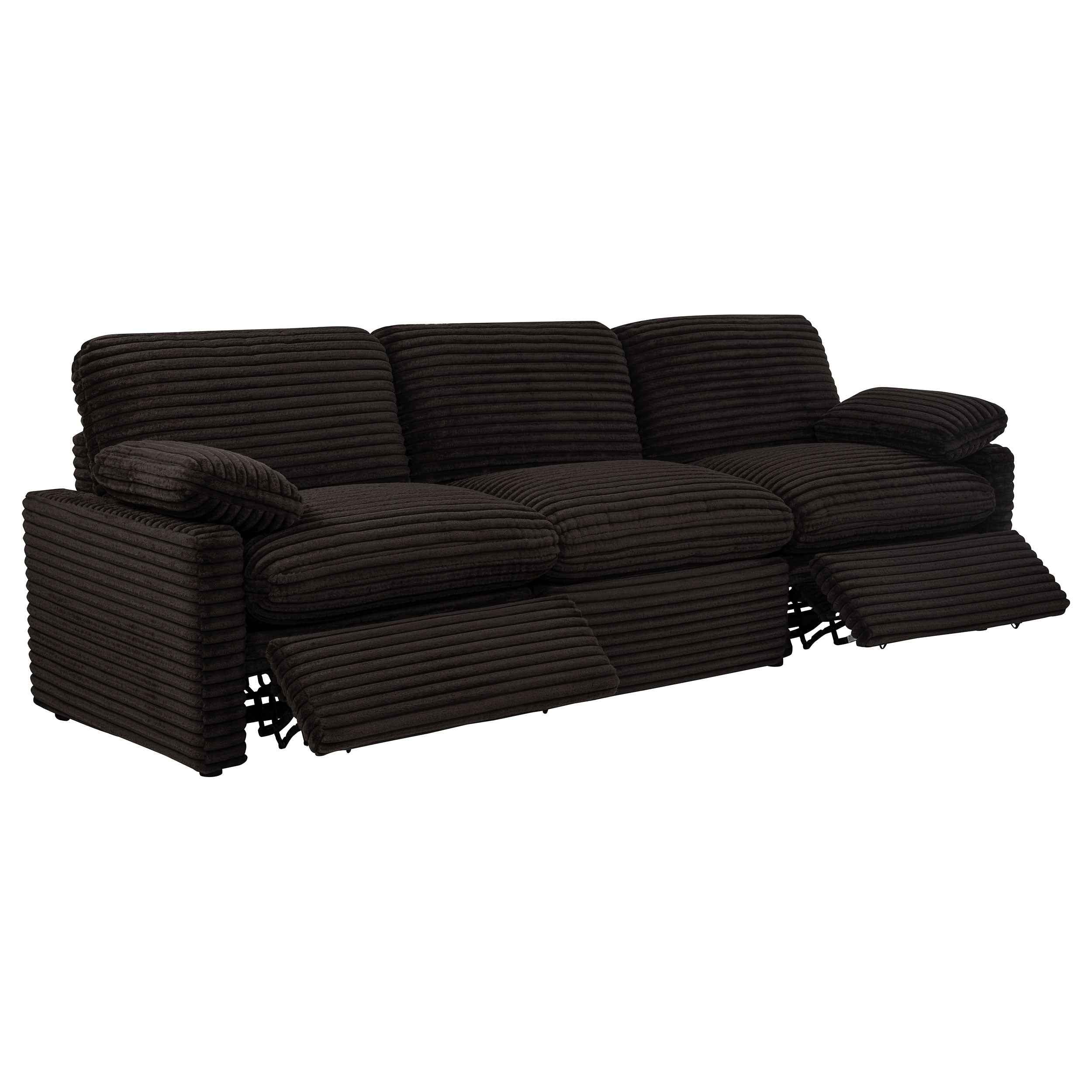 Collins Chocolate Brown Modular Power Sofa - Image 2