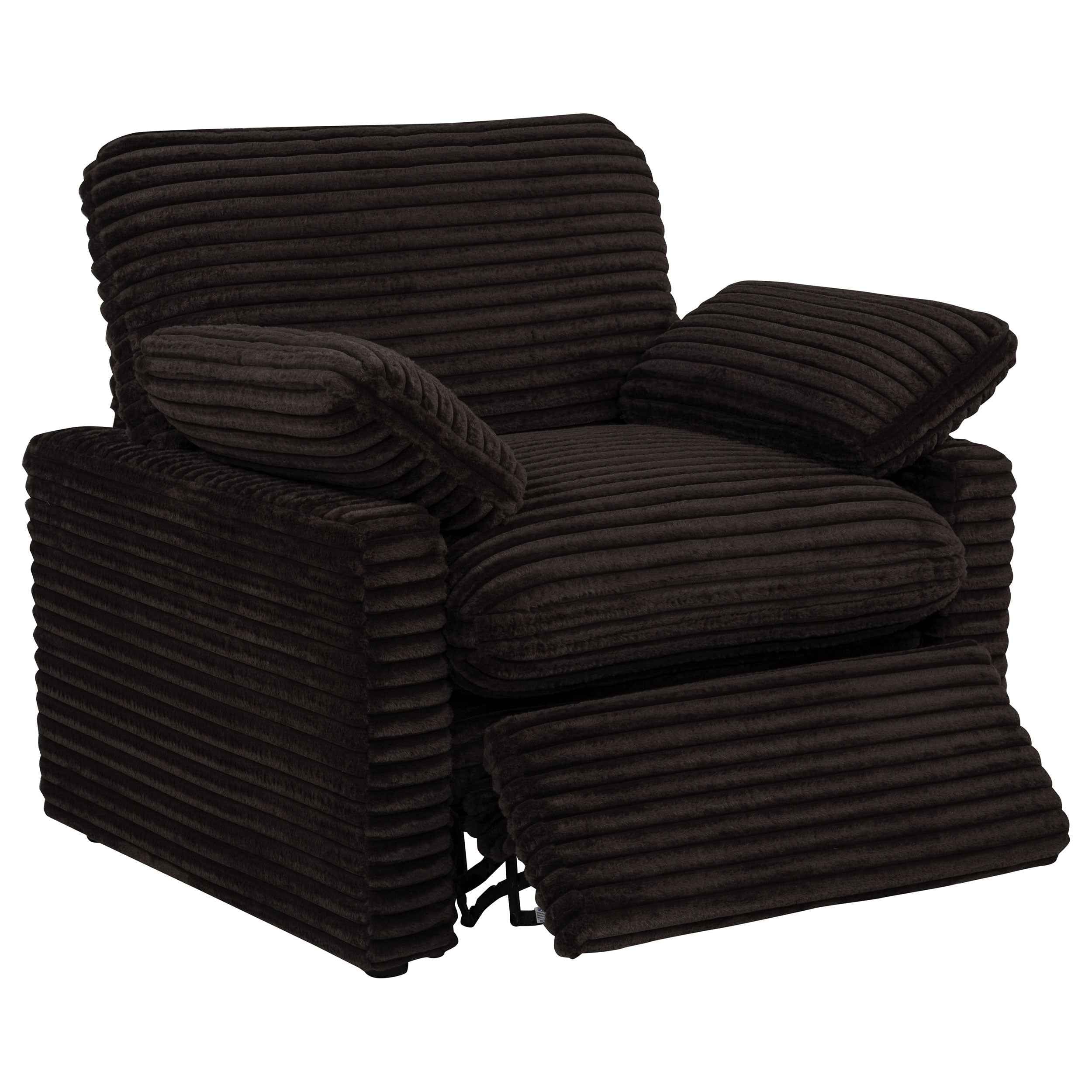 Collins Chocolate Brown Upholstered Power Recliner Chair - Image 2