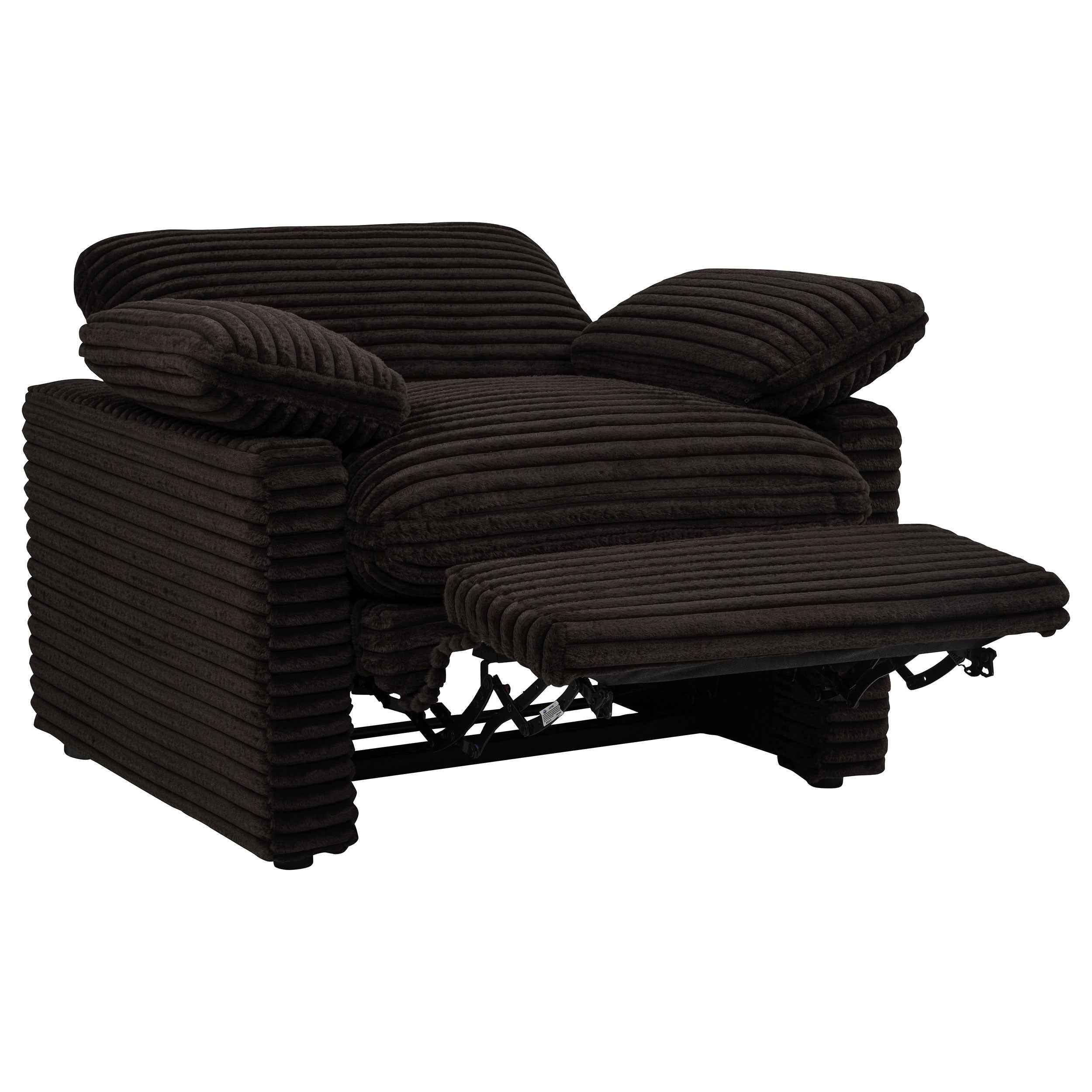 Collins Chocolate Brown Upholstered Power Recliner Chair - Image 3