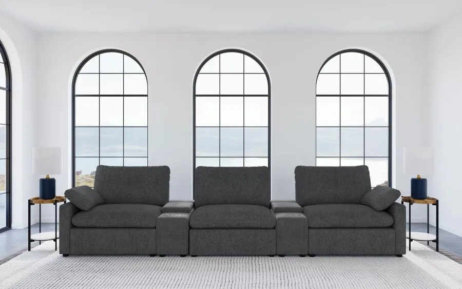 Collins Dark Gray 5-Piece Power Reclining Home Theater Seating