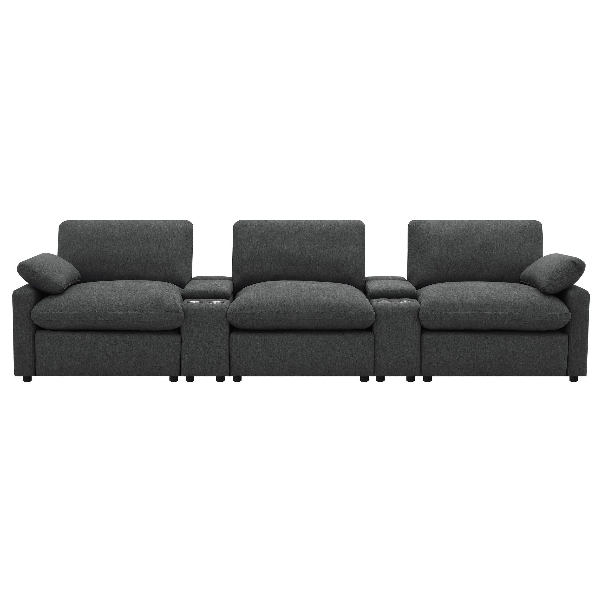 Collins Dark Gray 5-Piece Power Reclining Home Theater Seating - Image 2