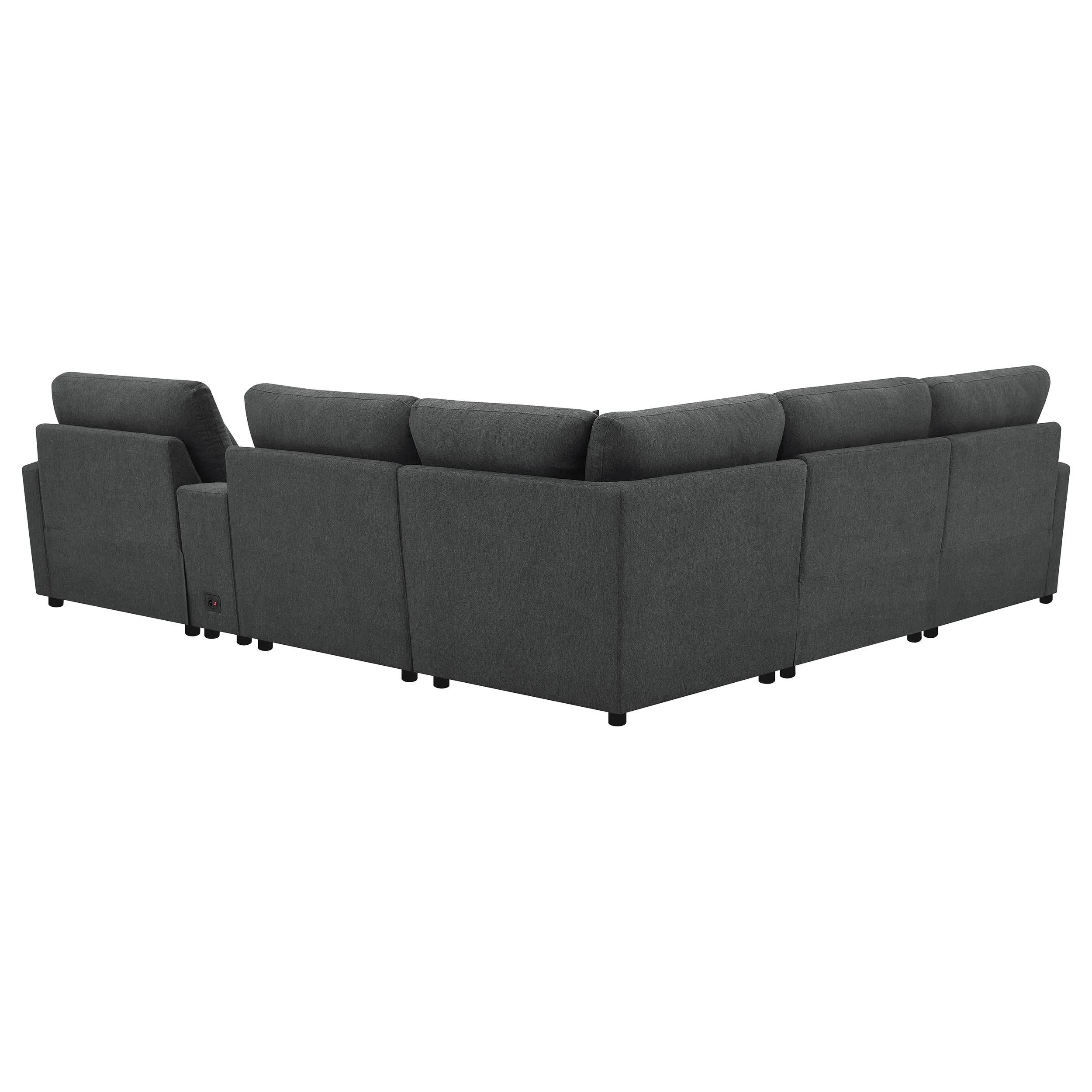Collins Dark Gray 6-Piece Modular Power Reclining Sectional - Image 4