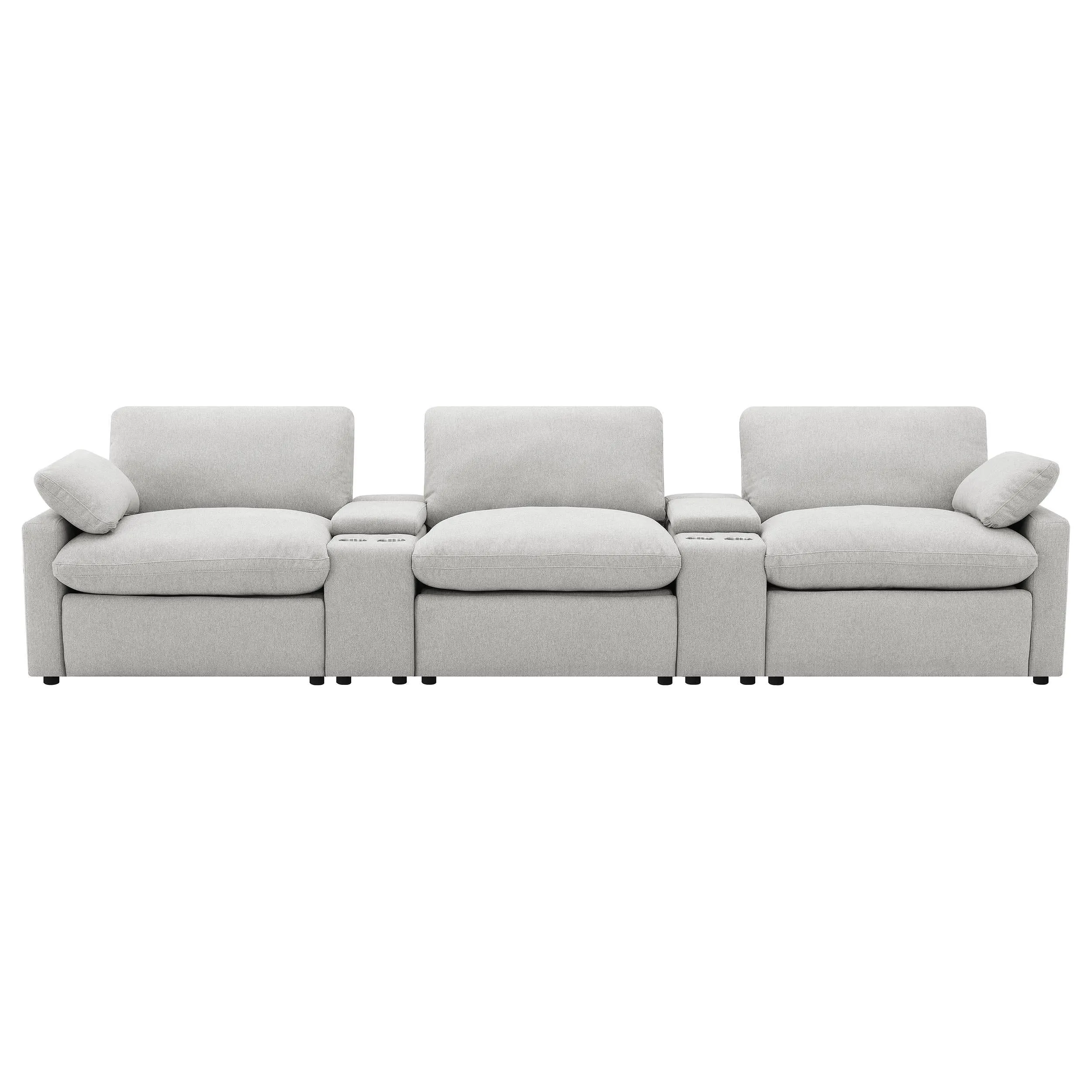 Collins Gray 5-Piece Power Reclining Home Theater Seating - Image 3