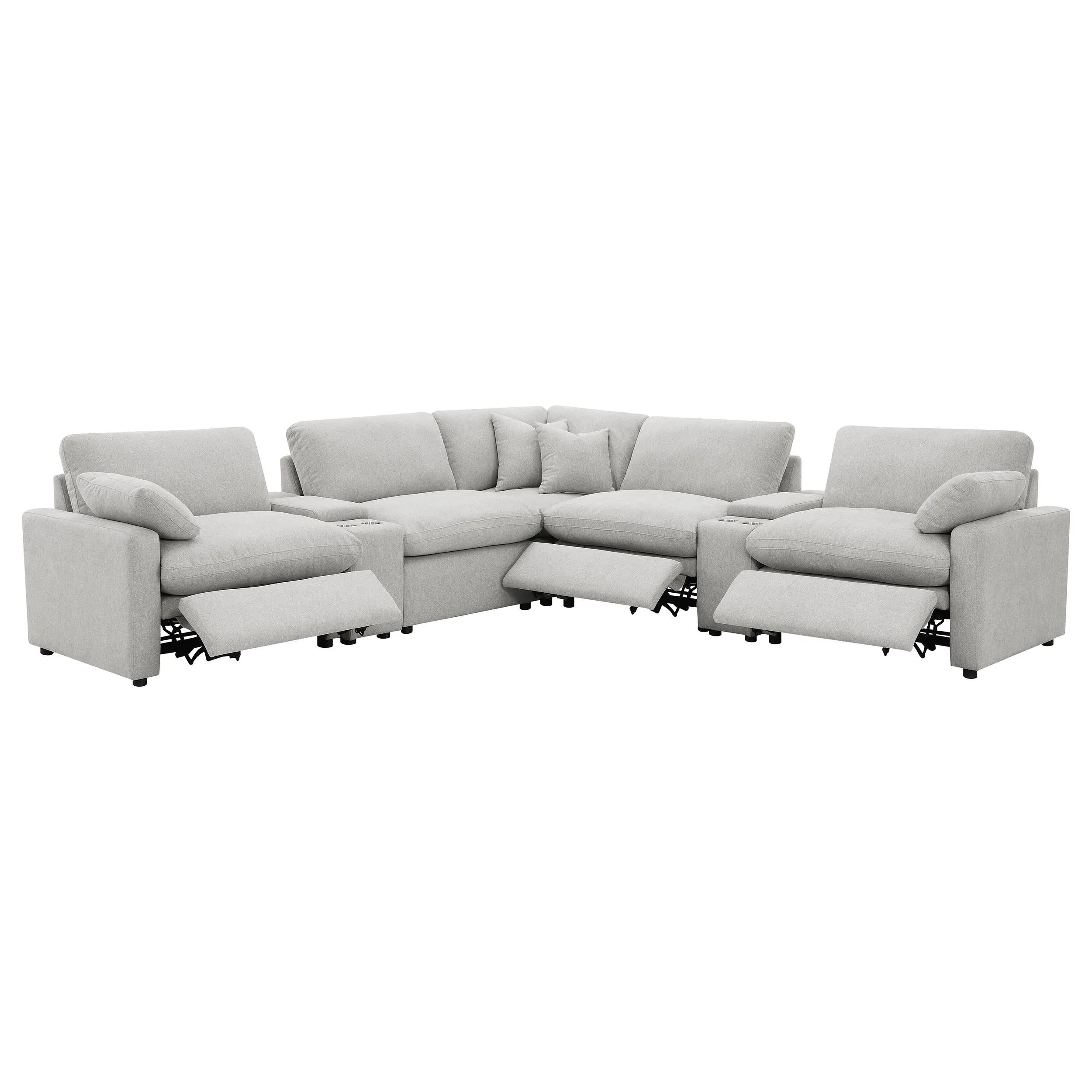 Collins Gray 7-Piece Modular Power Reclining Sectional - Image 2