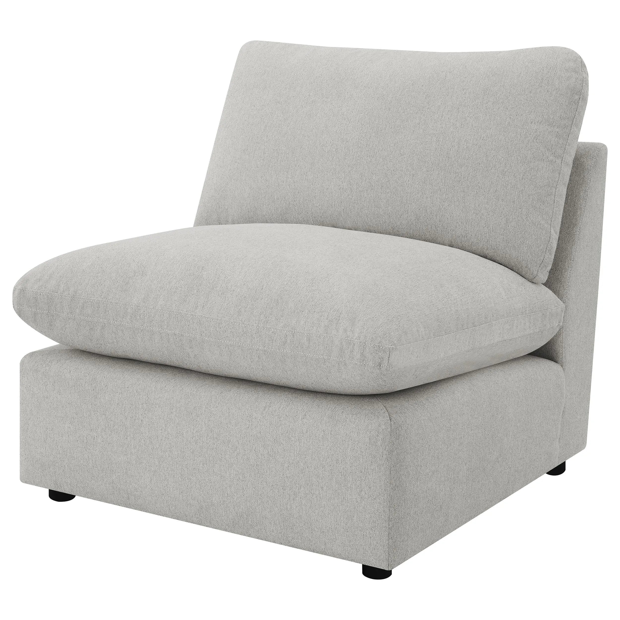 Collins Grey Upholstered Armless Chair - Image 3