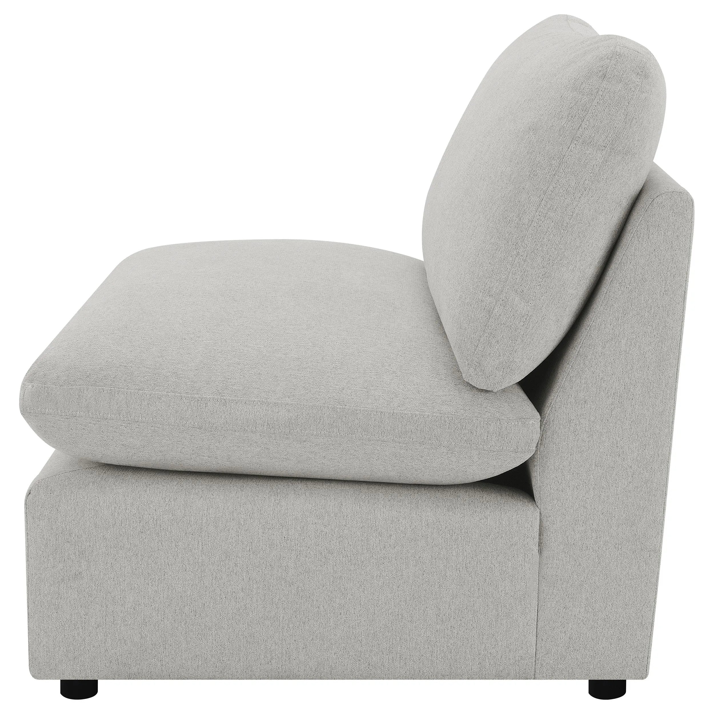 Collins Grey Upholstered Armless Chair - Image 4