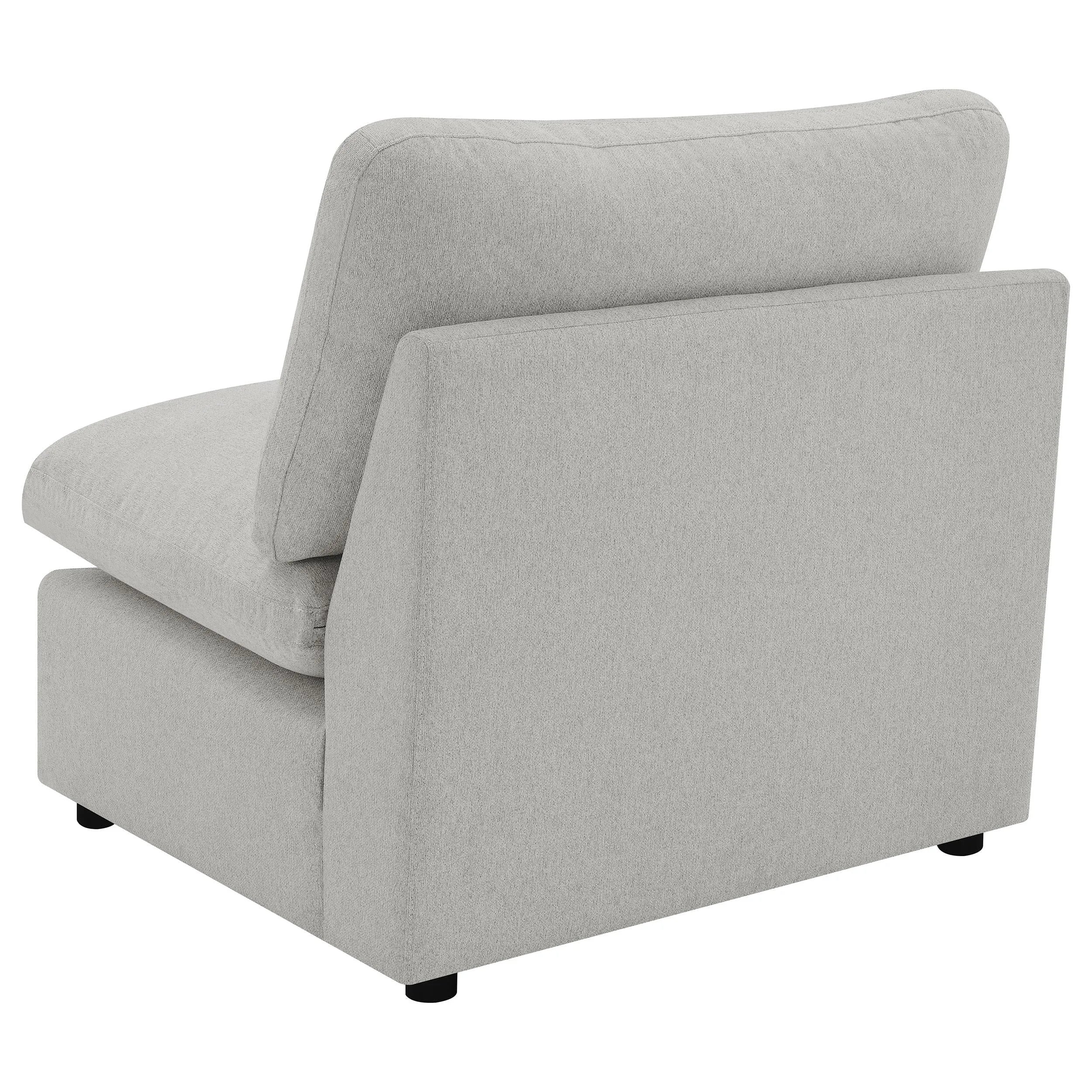 Collins Grey Upholstered Armless Chair - Image 5