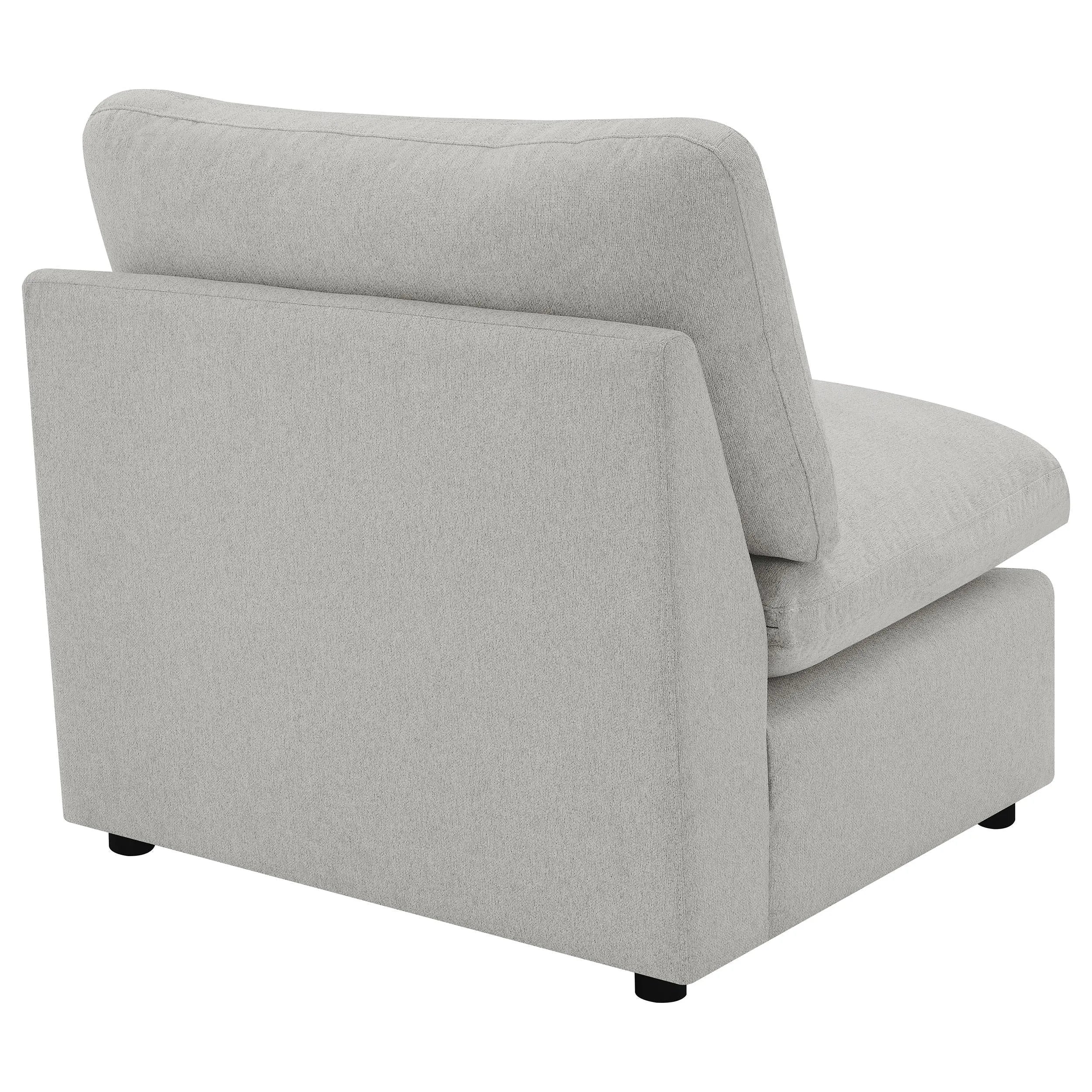 Collins Grey Upholstered Armless Chair - Image 6