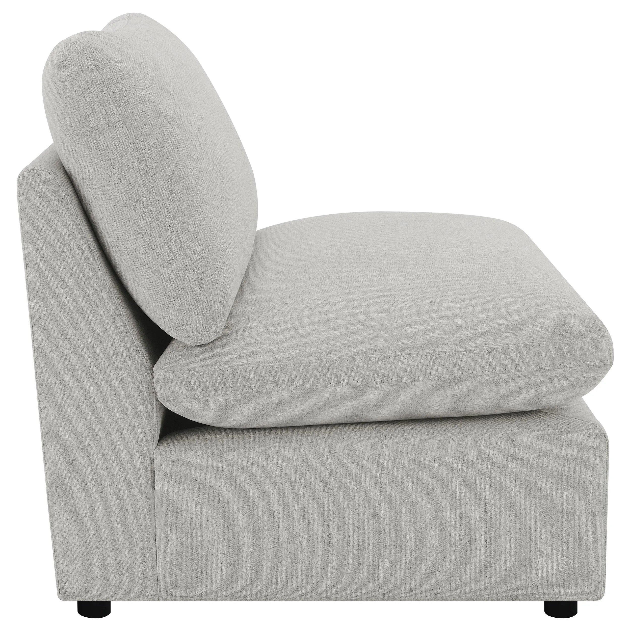 Collins Grey Upholstered Armless Chair - Image 7