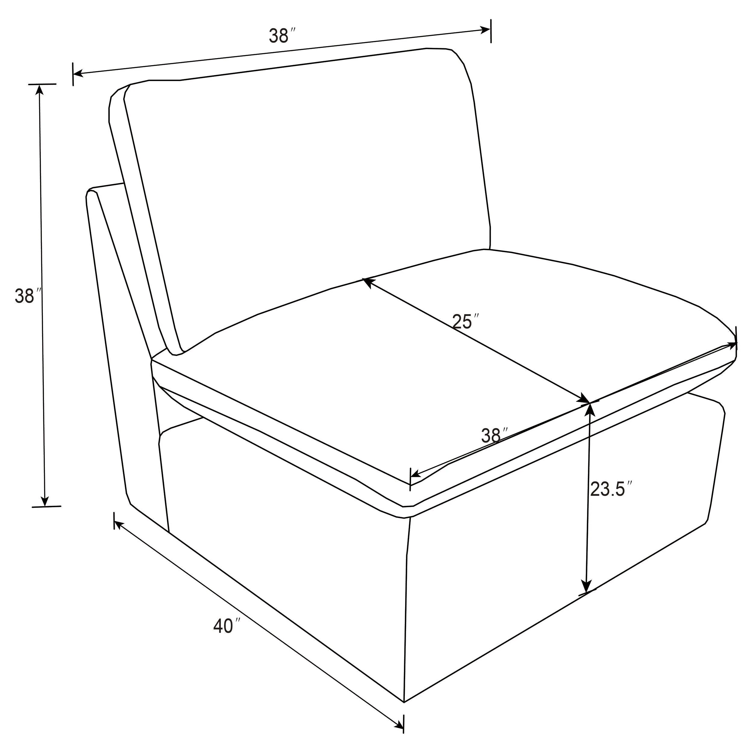 Collins Grey Upholstered Armless Chair - Image 9