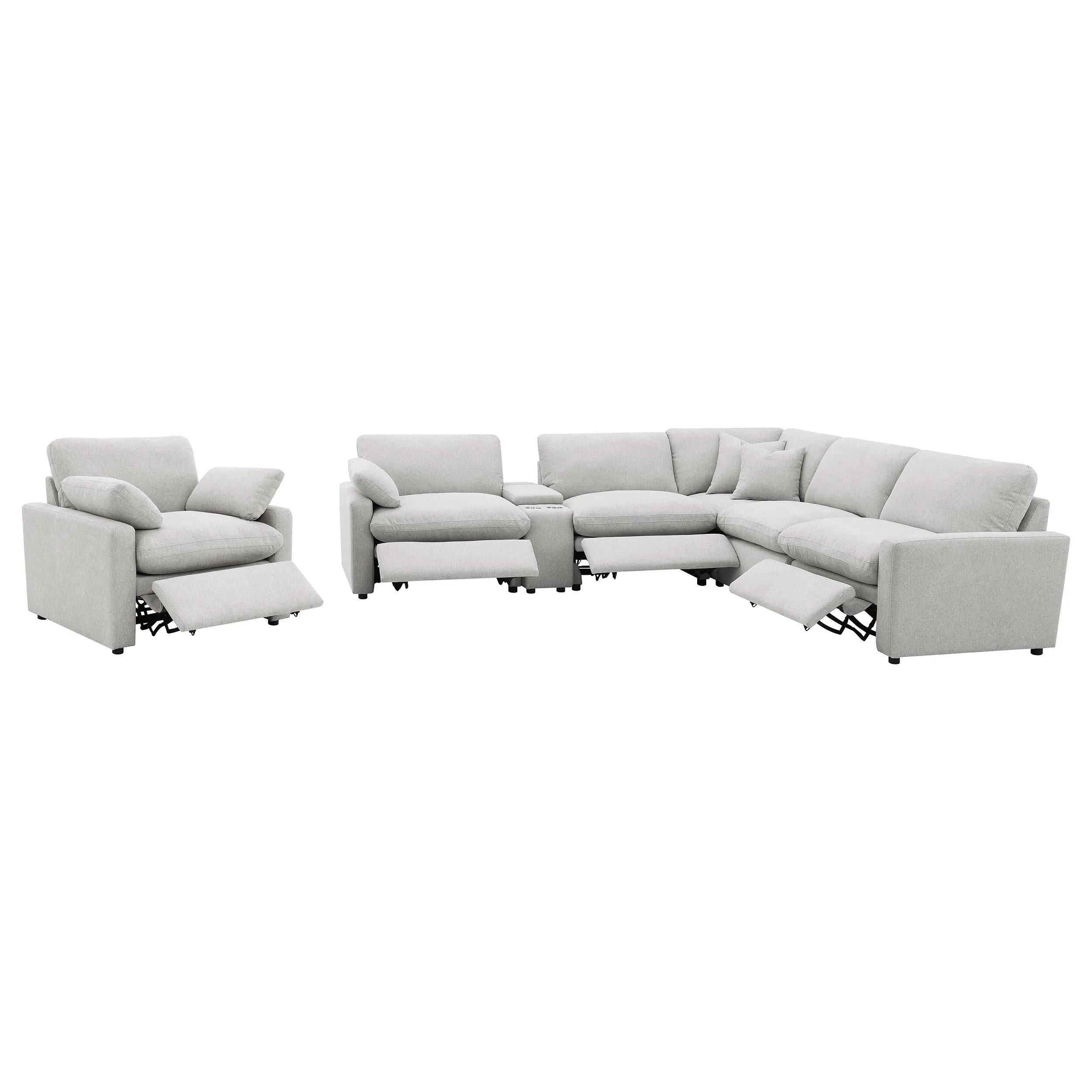 Collins Grey Upholstered Power Recliner Chair - Image 12