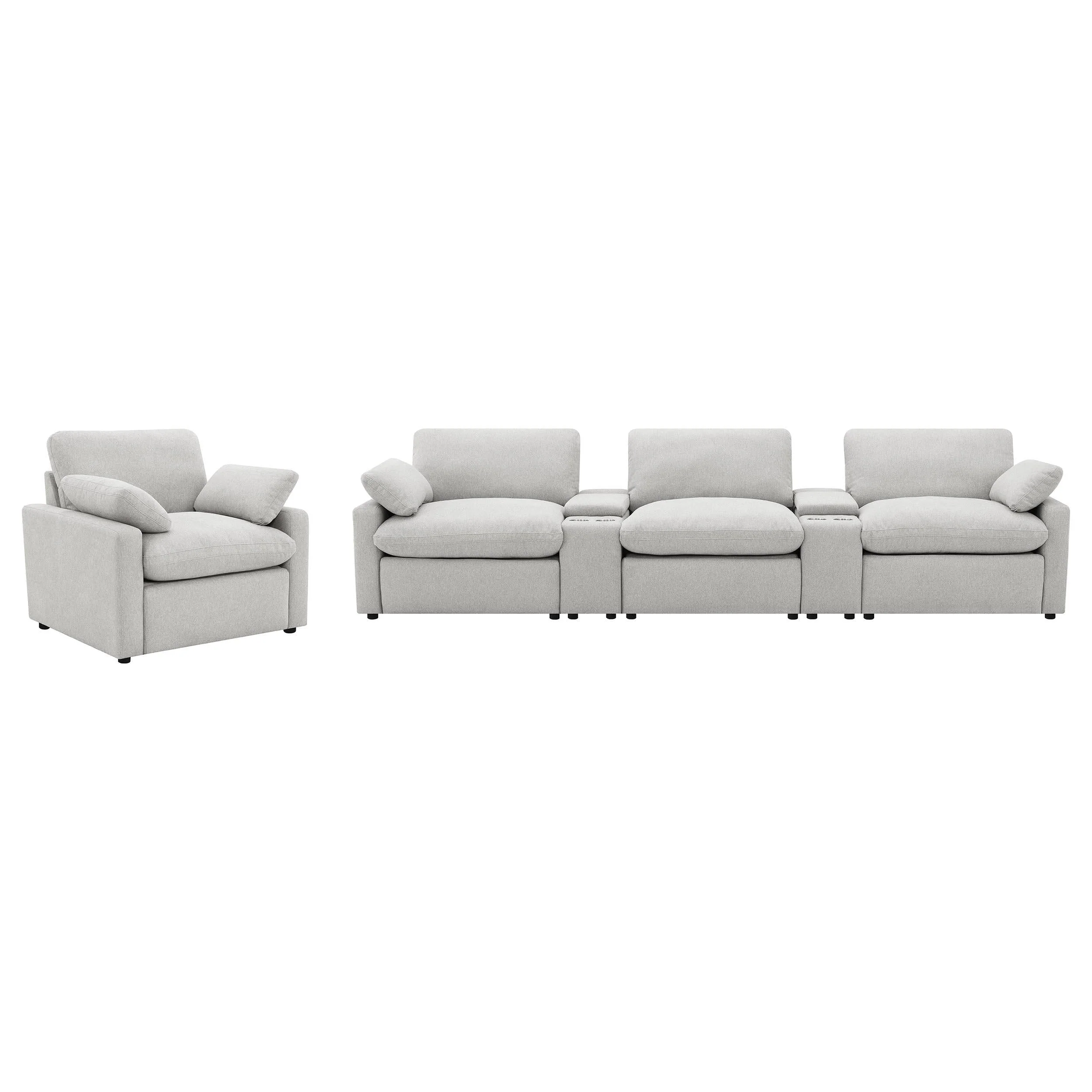 Collins Grey Upholstered Power Recliner Chair - Image 13